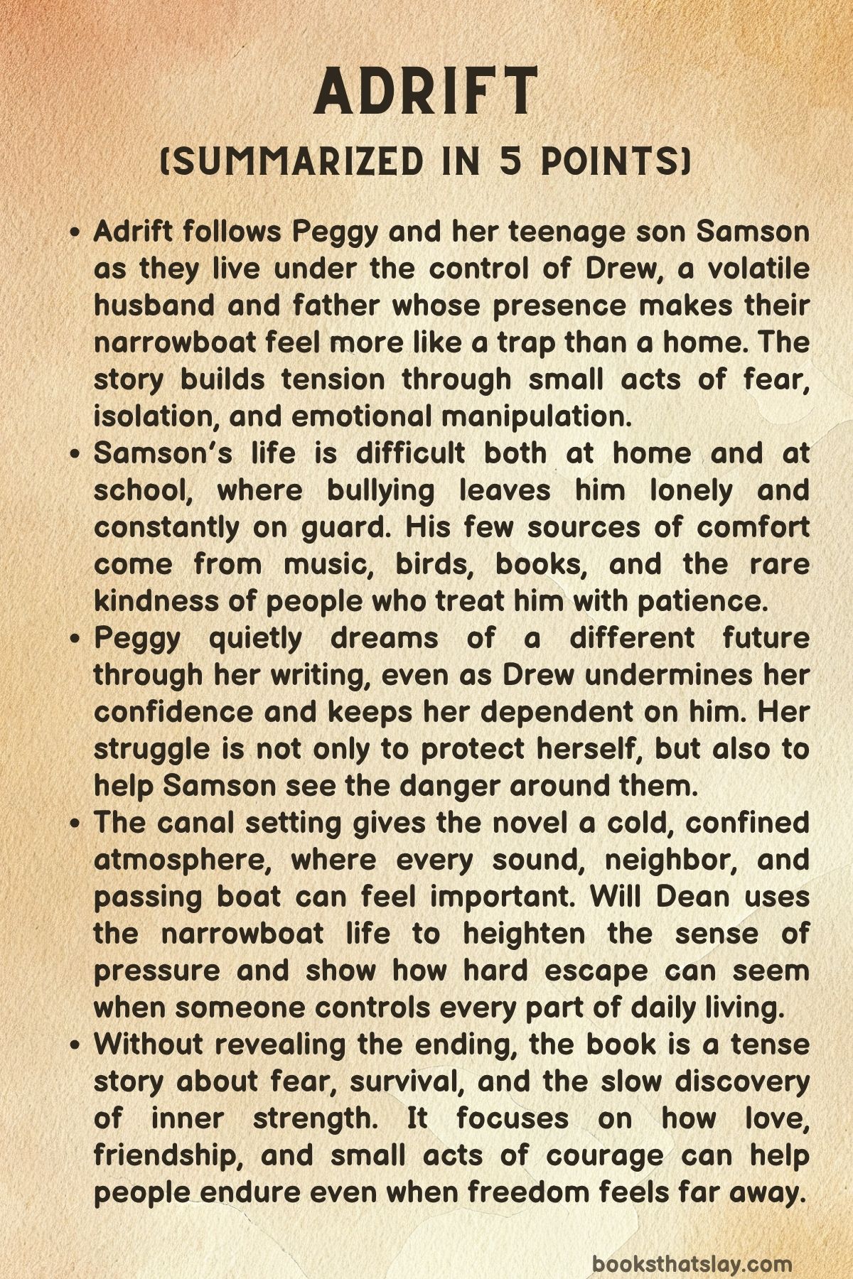 Adrift by Will Dean Summary