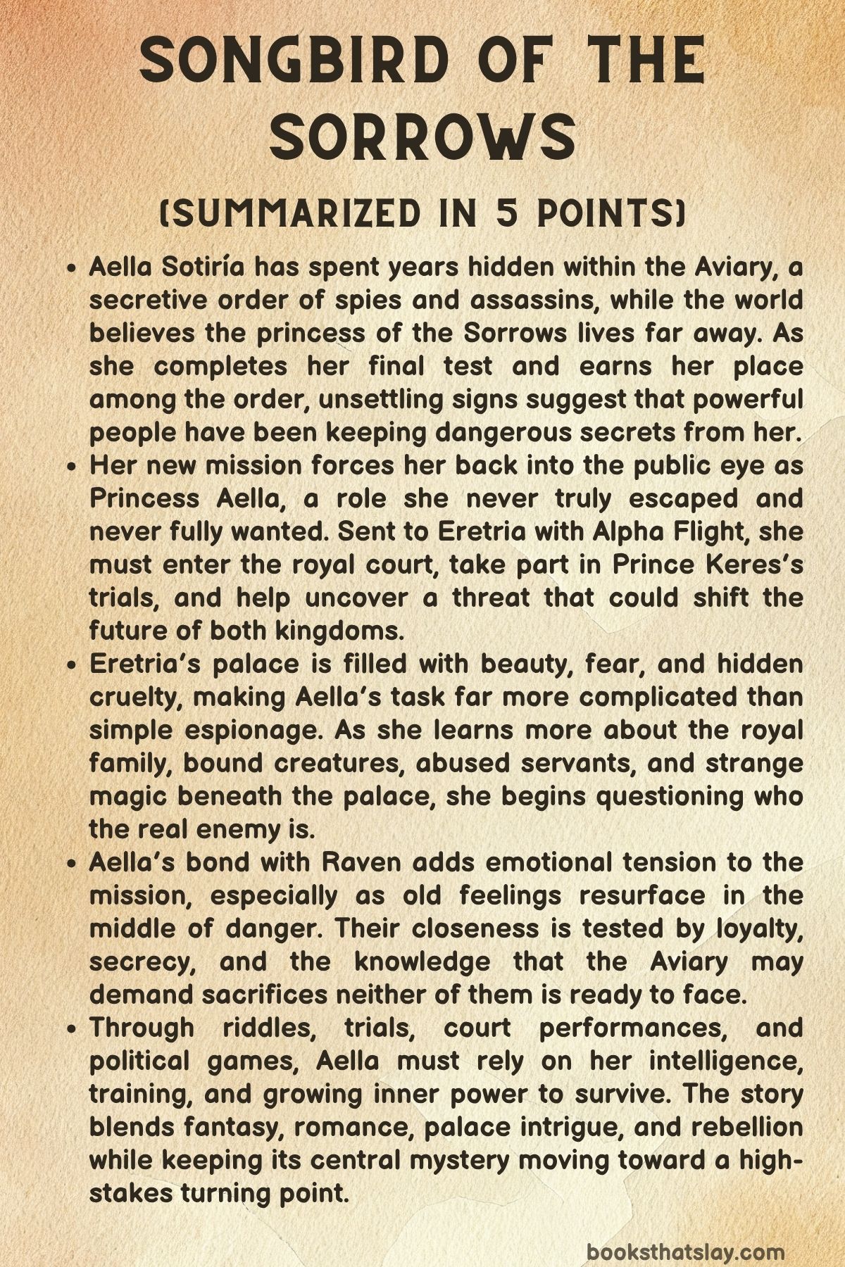 Songbird of the Sorrows Summary