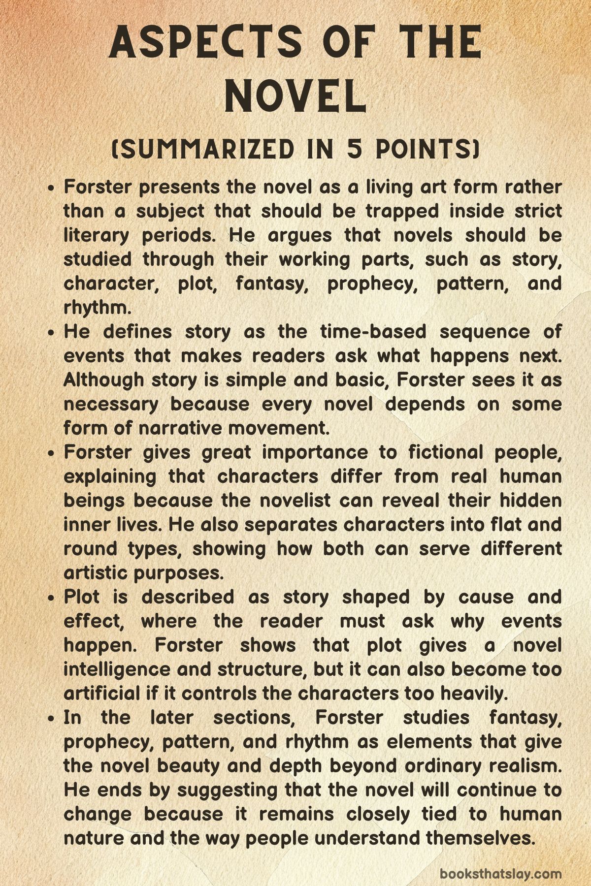 Aspects of the Novel Summary
