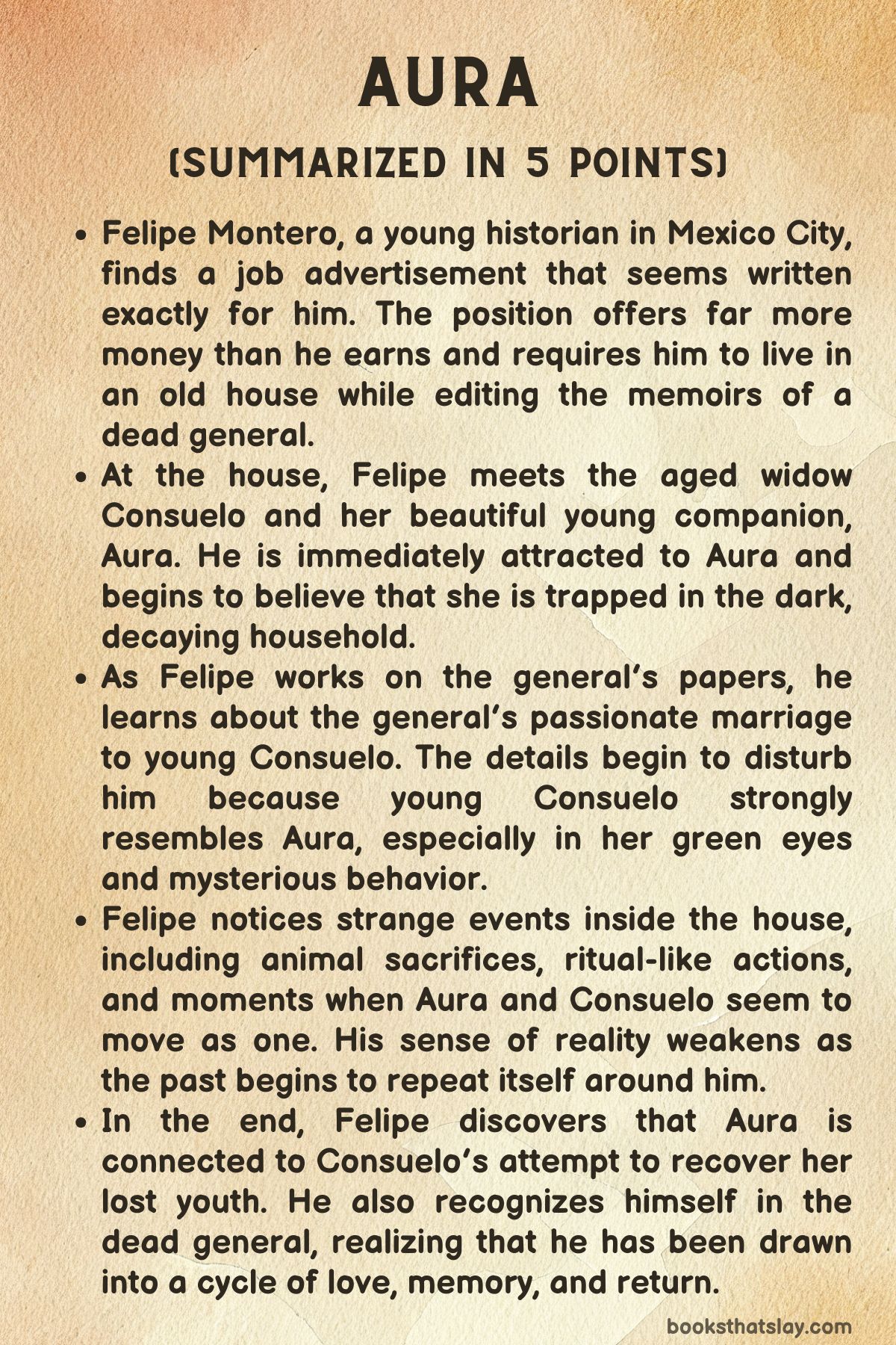 Aura by Carlos Fuentes Summary