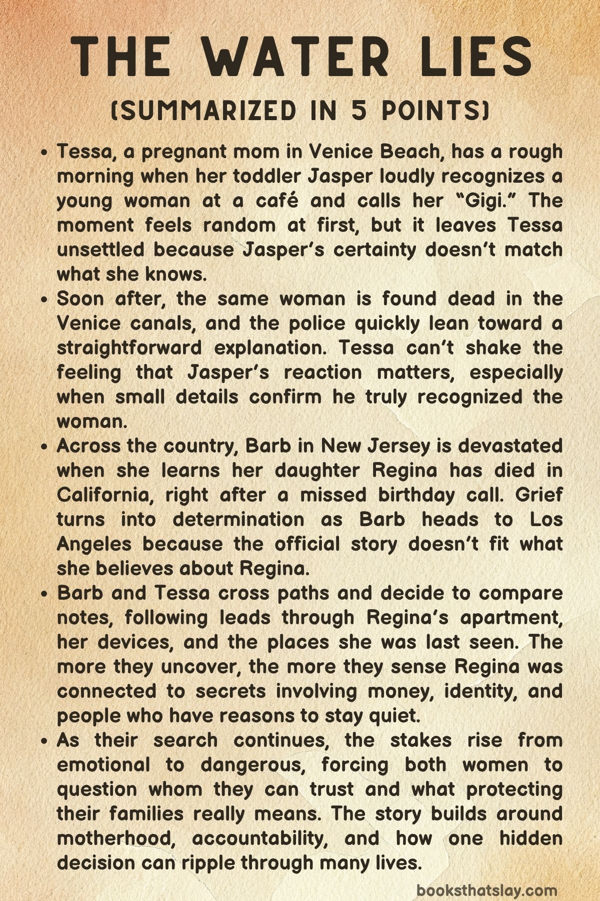 The Water Lies Summary
