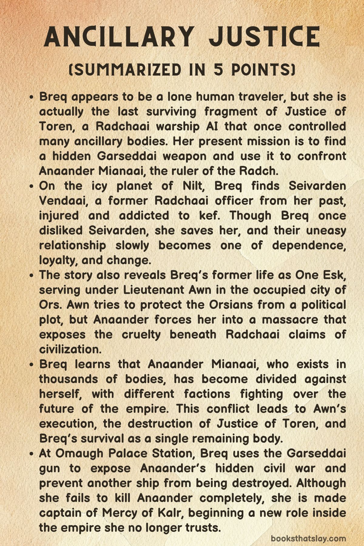 Ancillary Justice Summary