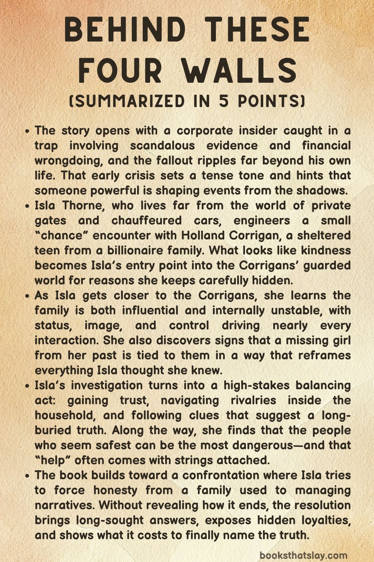 Behind These 4 Walls summary