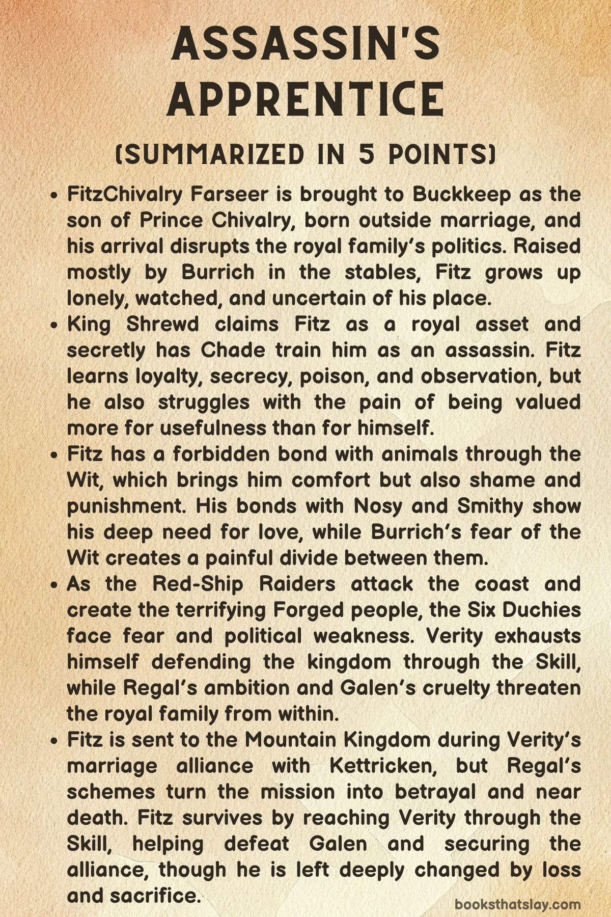 Assassin's Apprentice Summary