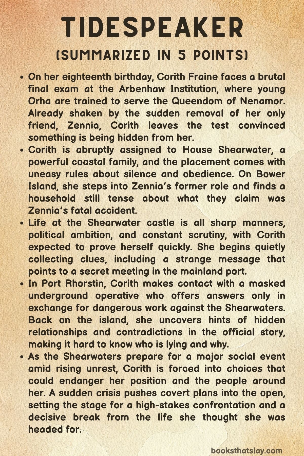 Tidespeaker by Sadie Turner Summary