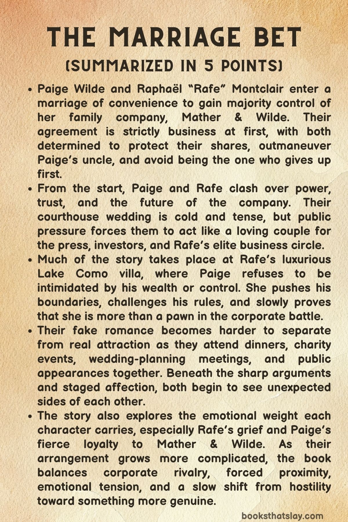 The Marriage Bet Summary