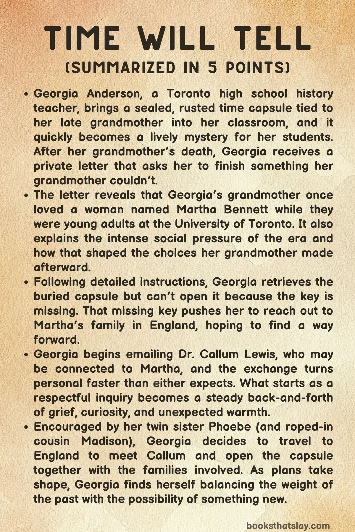 Time Will Tell Summary