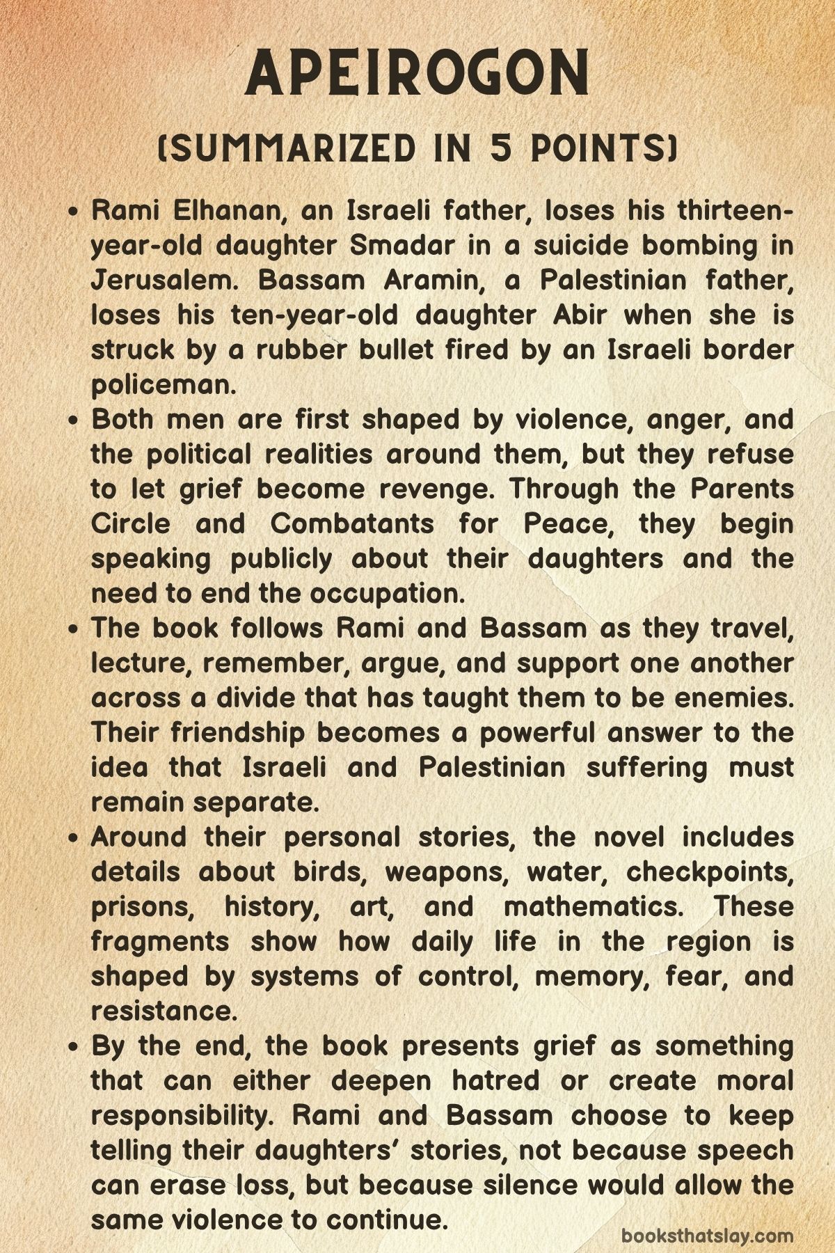 Apeirogon by Colum McCann Summary