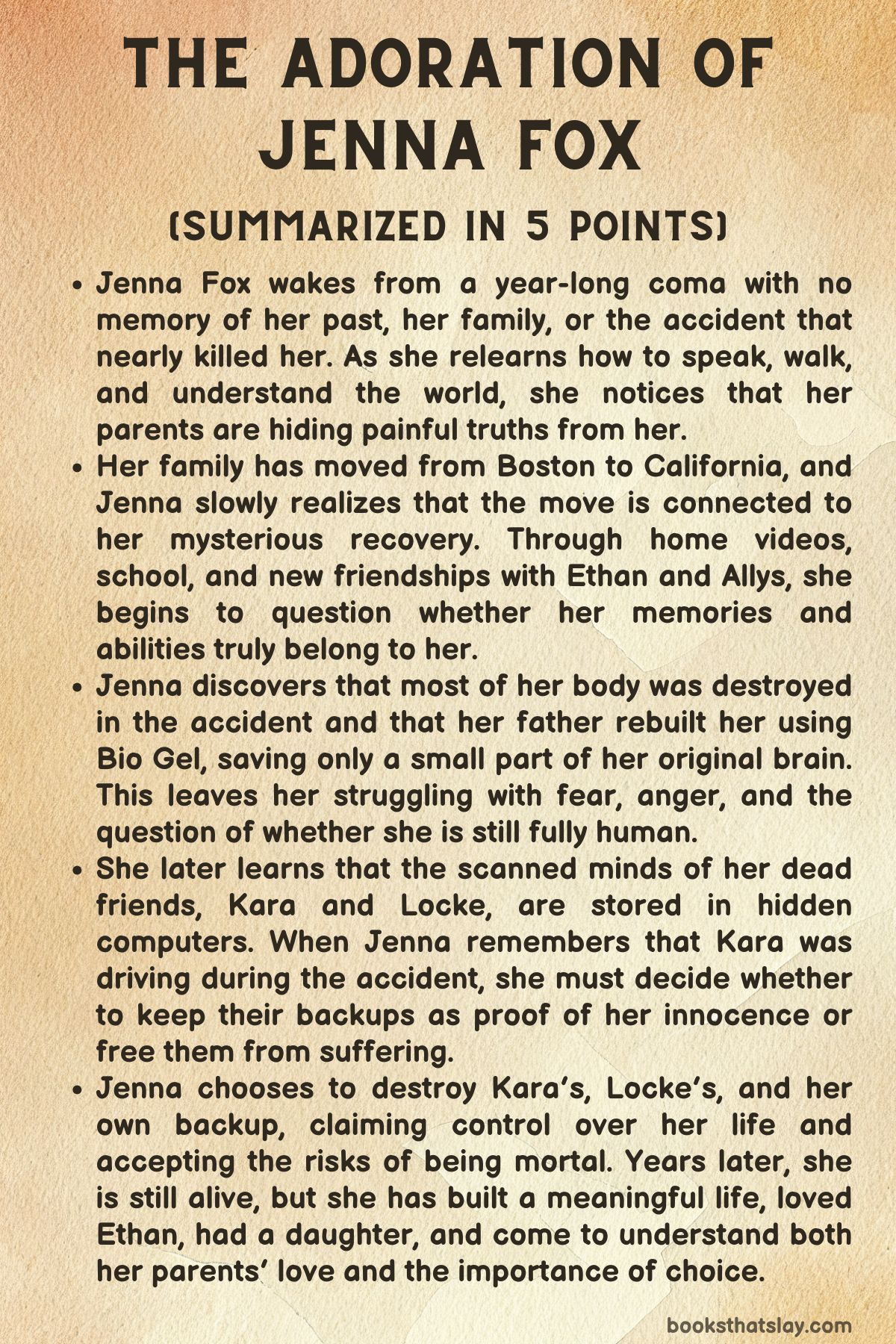 The Adoration of Jenna Fox Summary