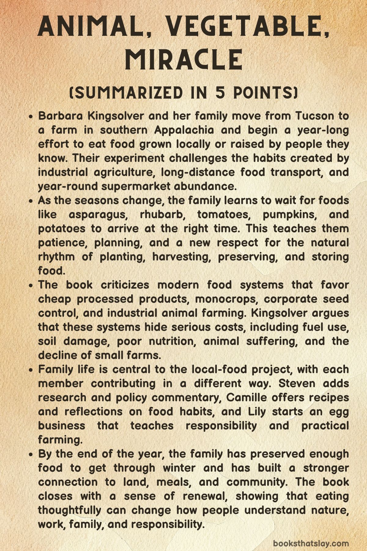 Animal, Vegetable, Miracle Summary 