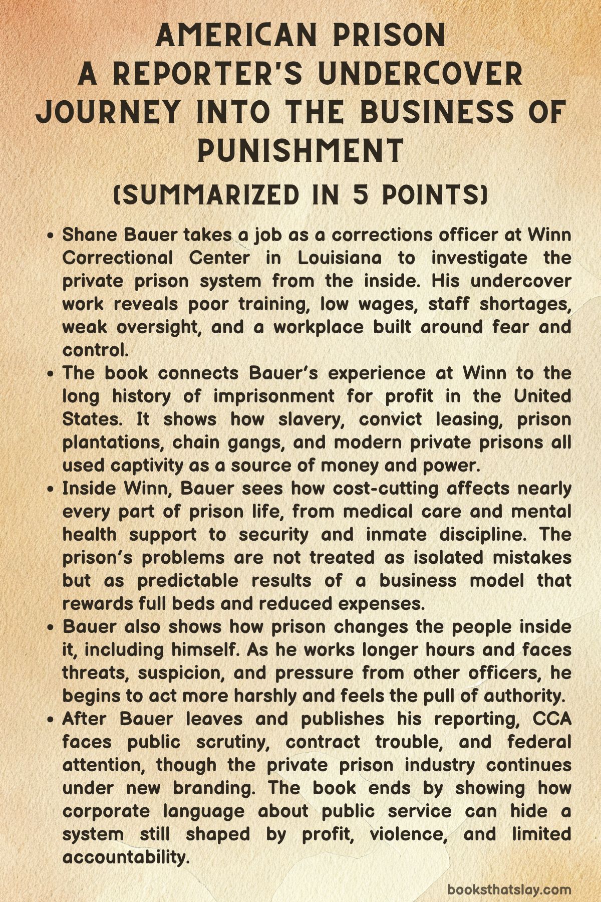 american prison a reporter's undercover journey into the business of punishment summary