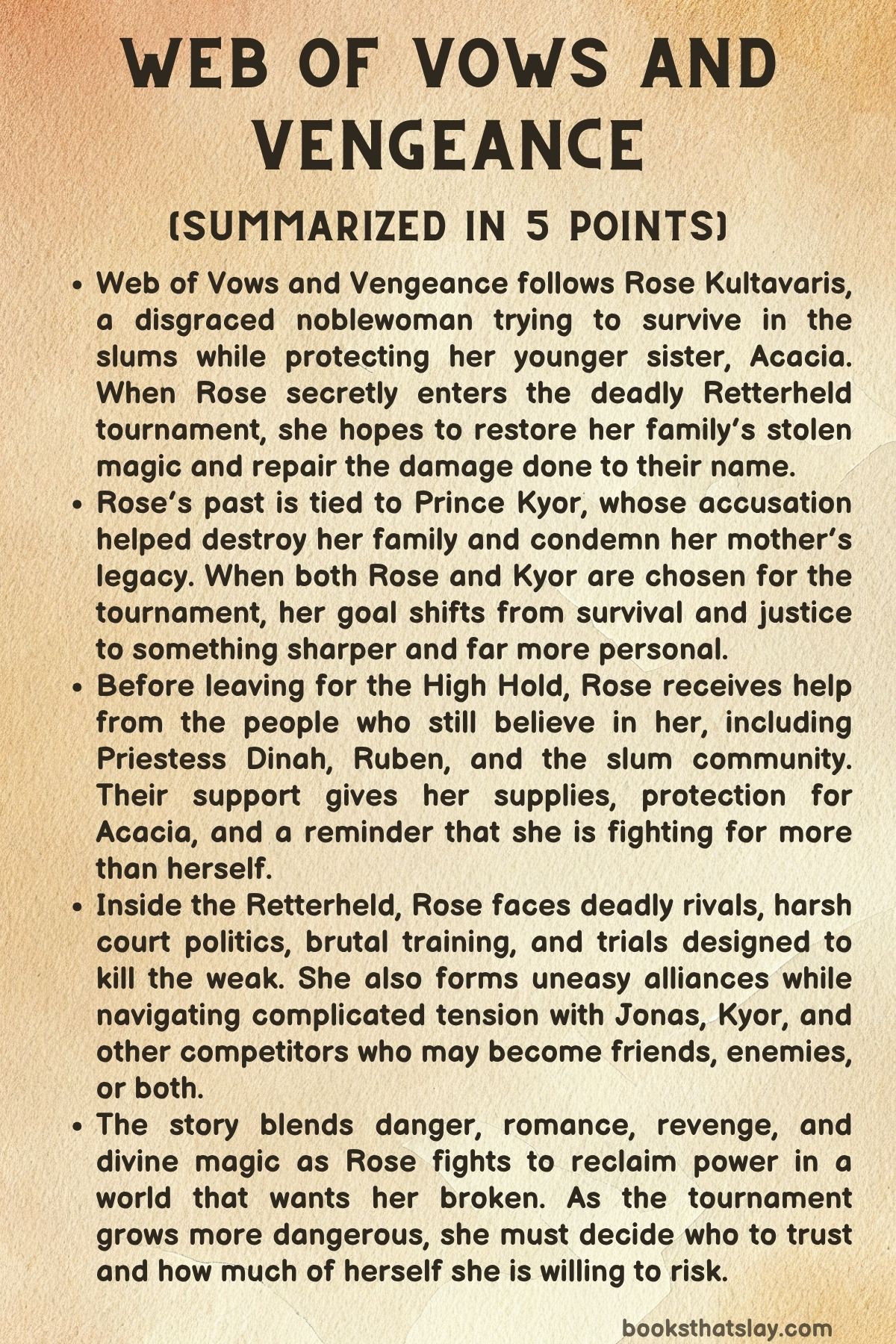 Web Of Vows And Vengeance Summary