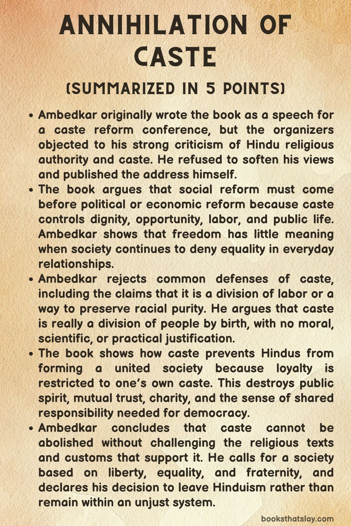 Annihilation of Caste Summary 