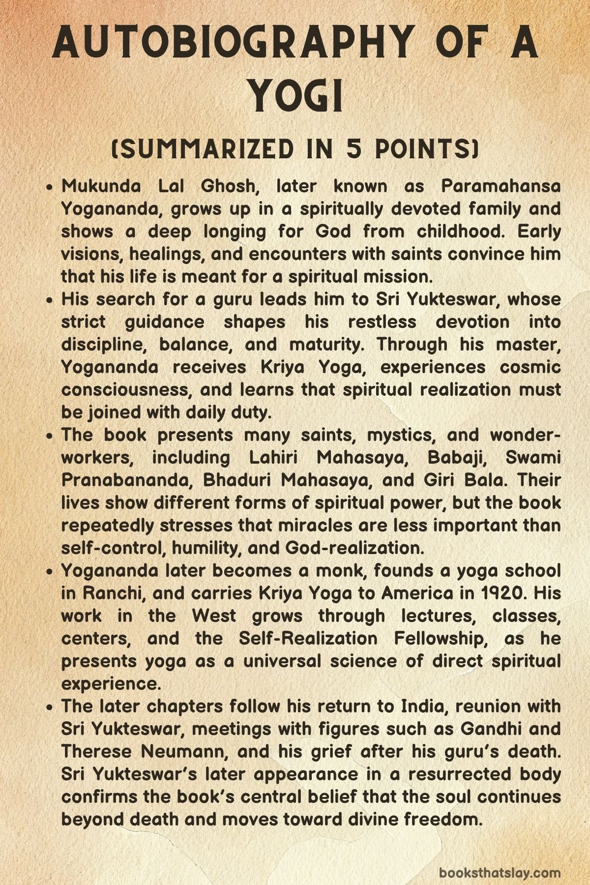 Autobiography of a Yogi Summary 