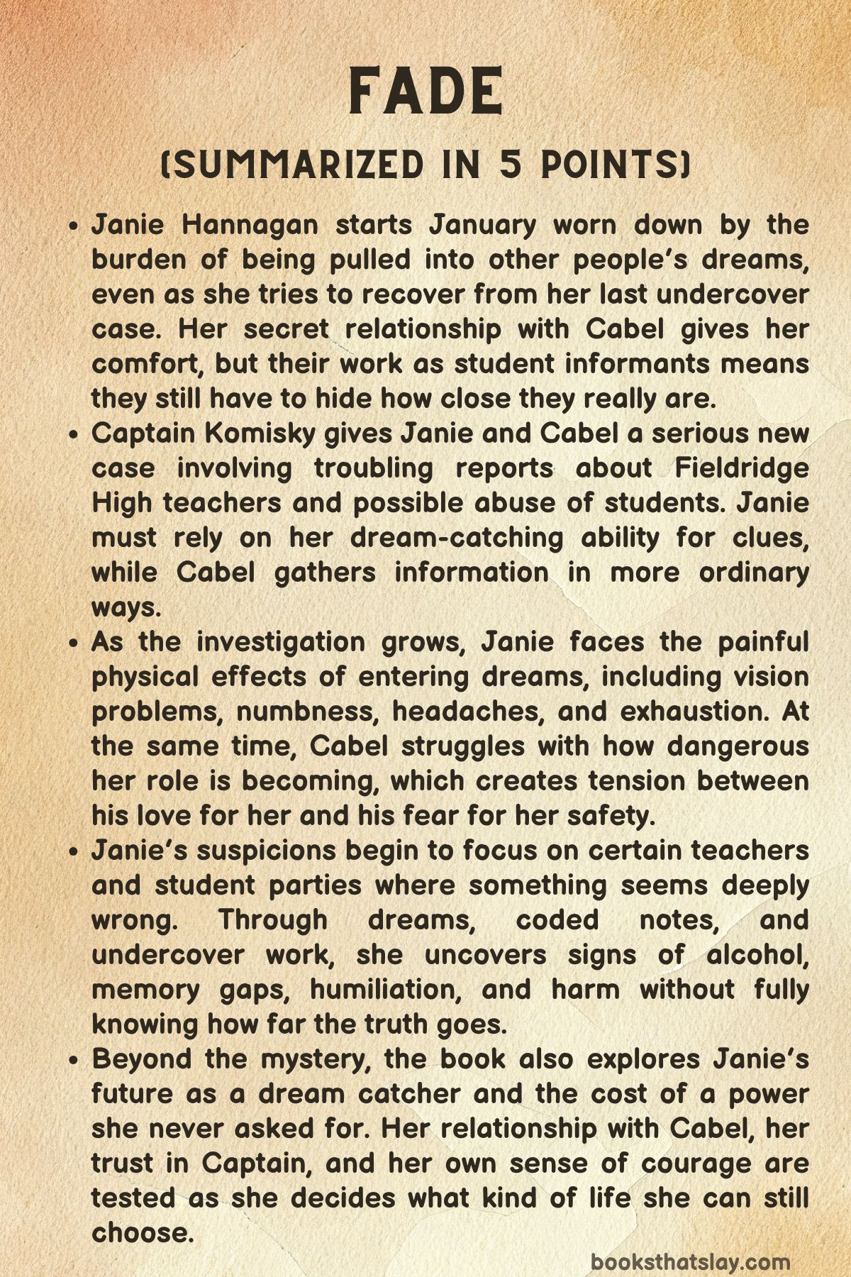 Fade by Lisa McMann Summary