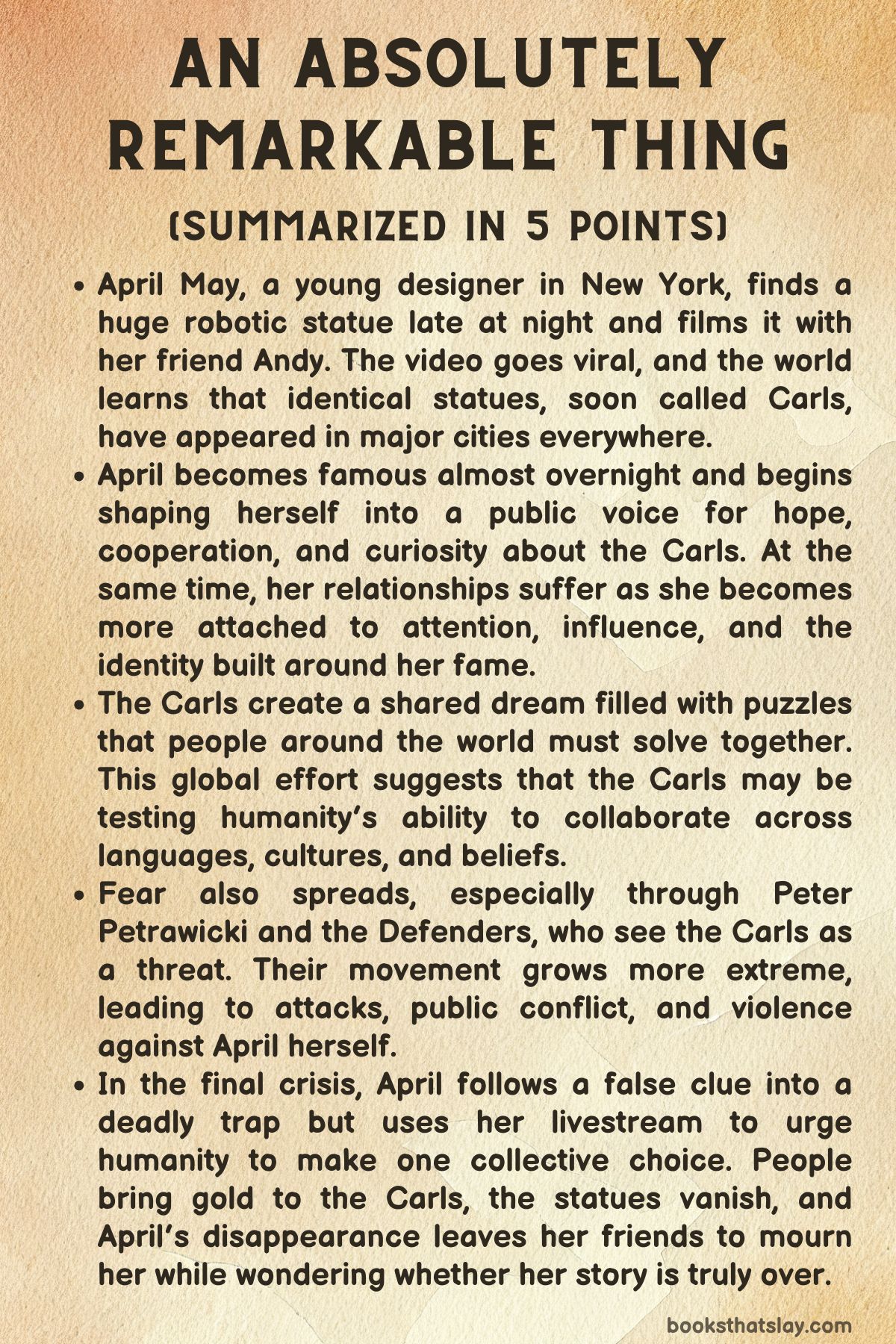 an absolutely remarkable thing summary 