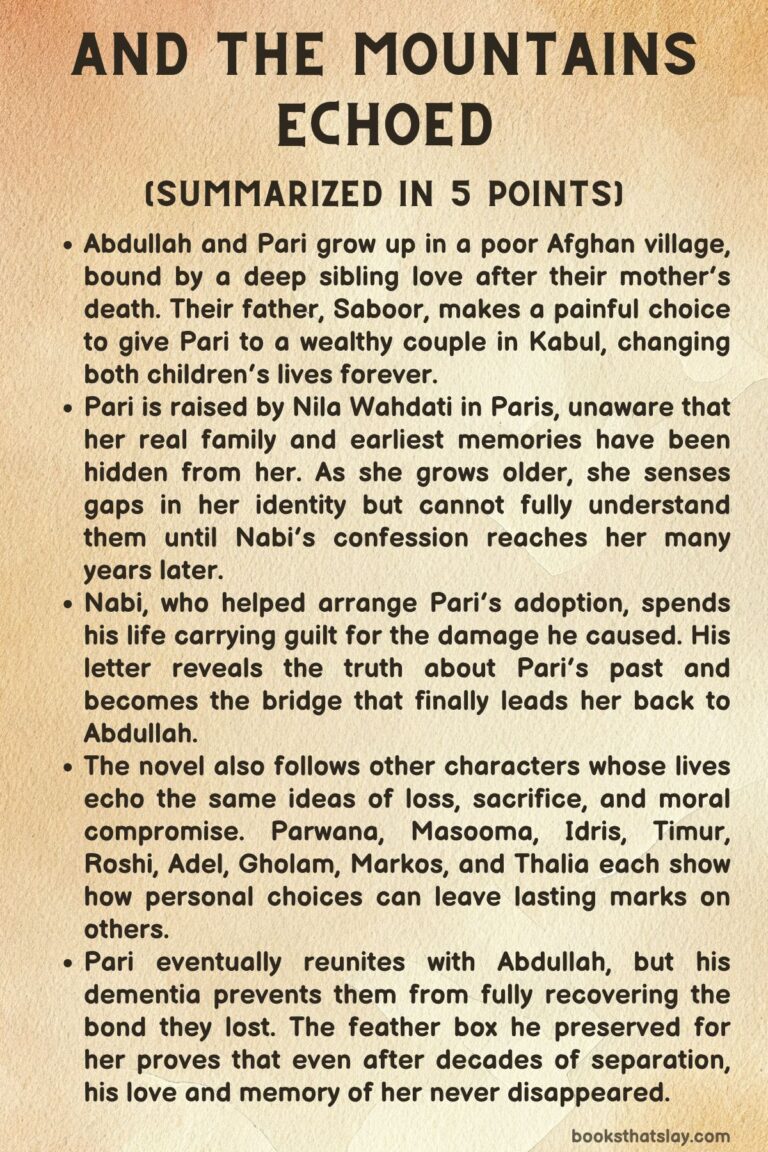 And the Mountains Echoed Summary, Characters and Themes