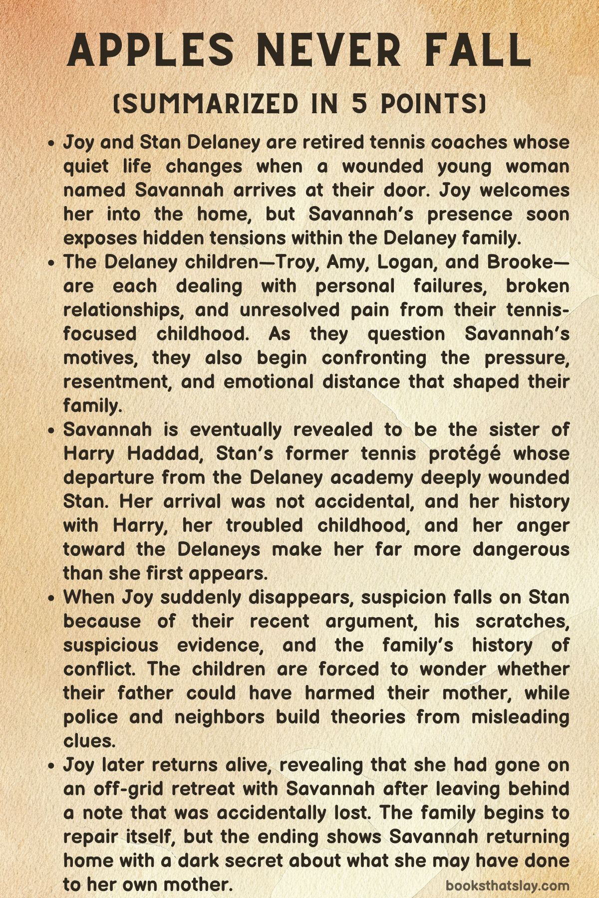 Apples Never Fall Summary