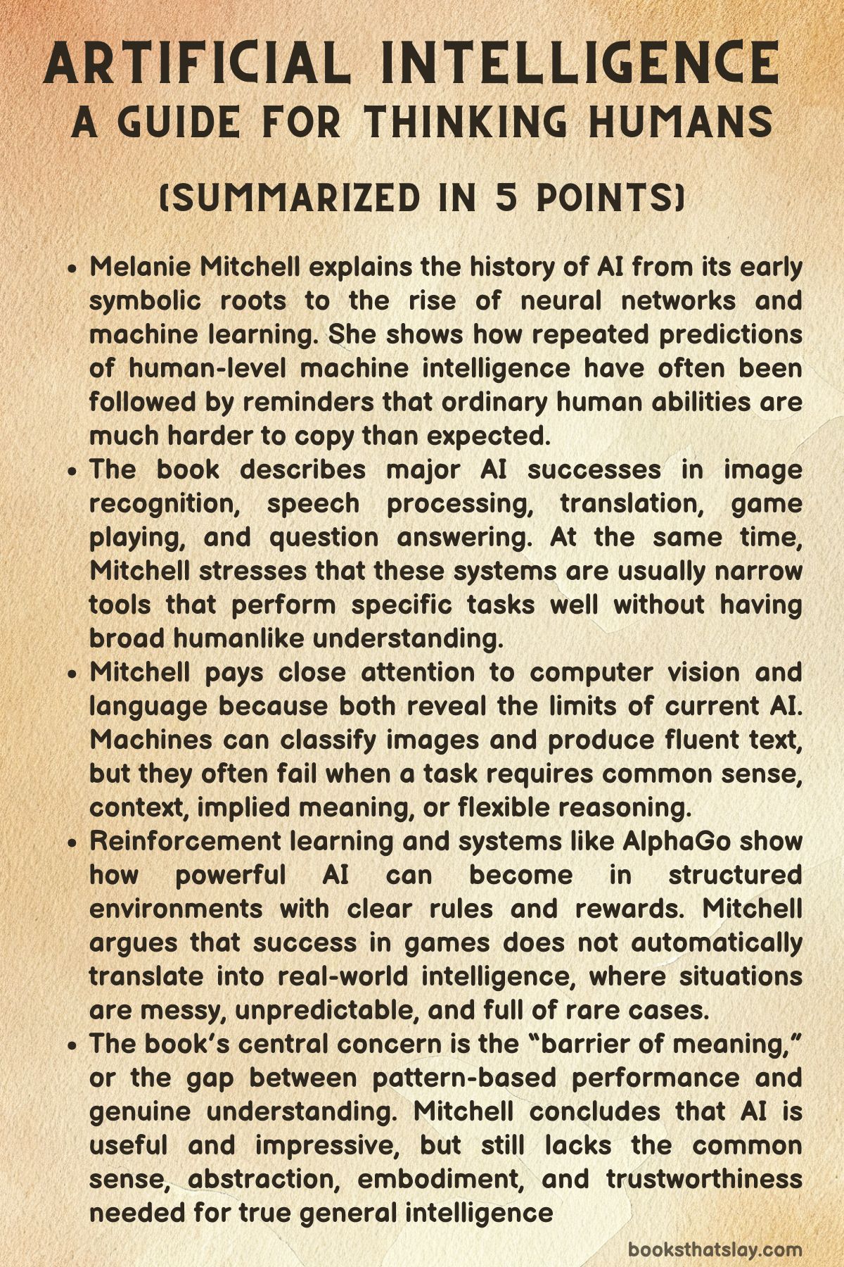 Artificial Intelligence: A Guide for Thinking Humans Summary 