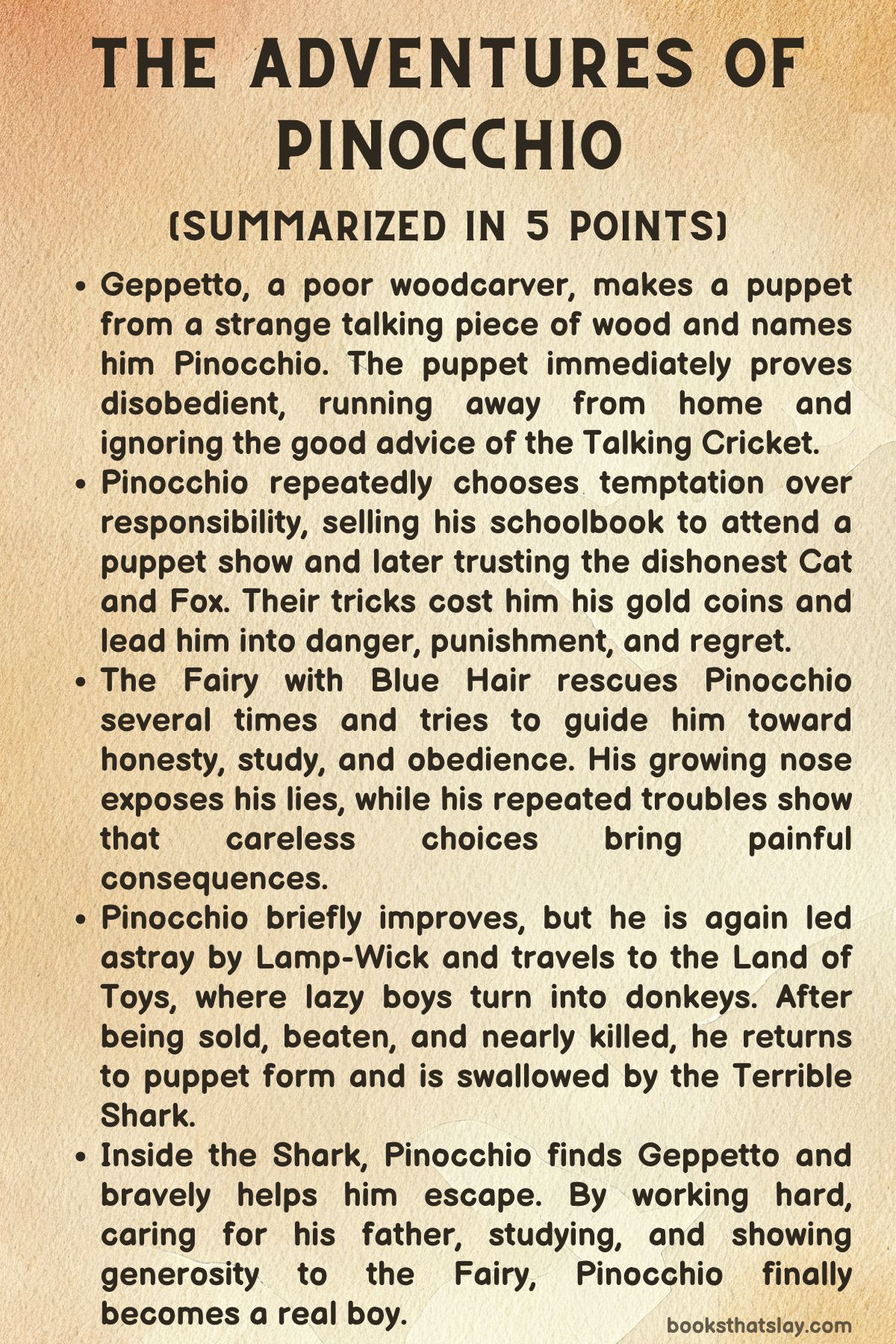 the adventures of pinocchio summary