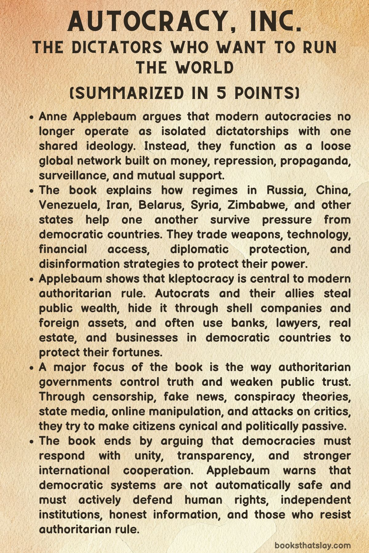 Autocracy Inc Summary