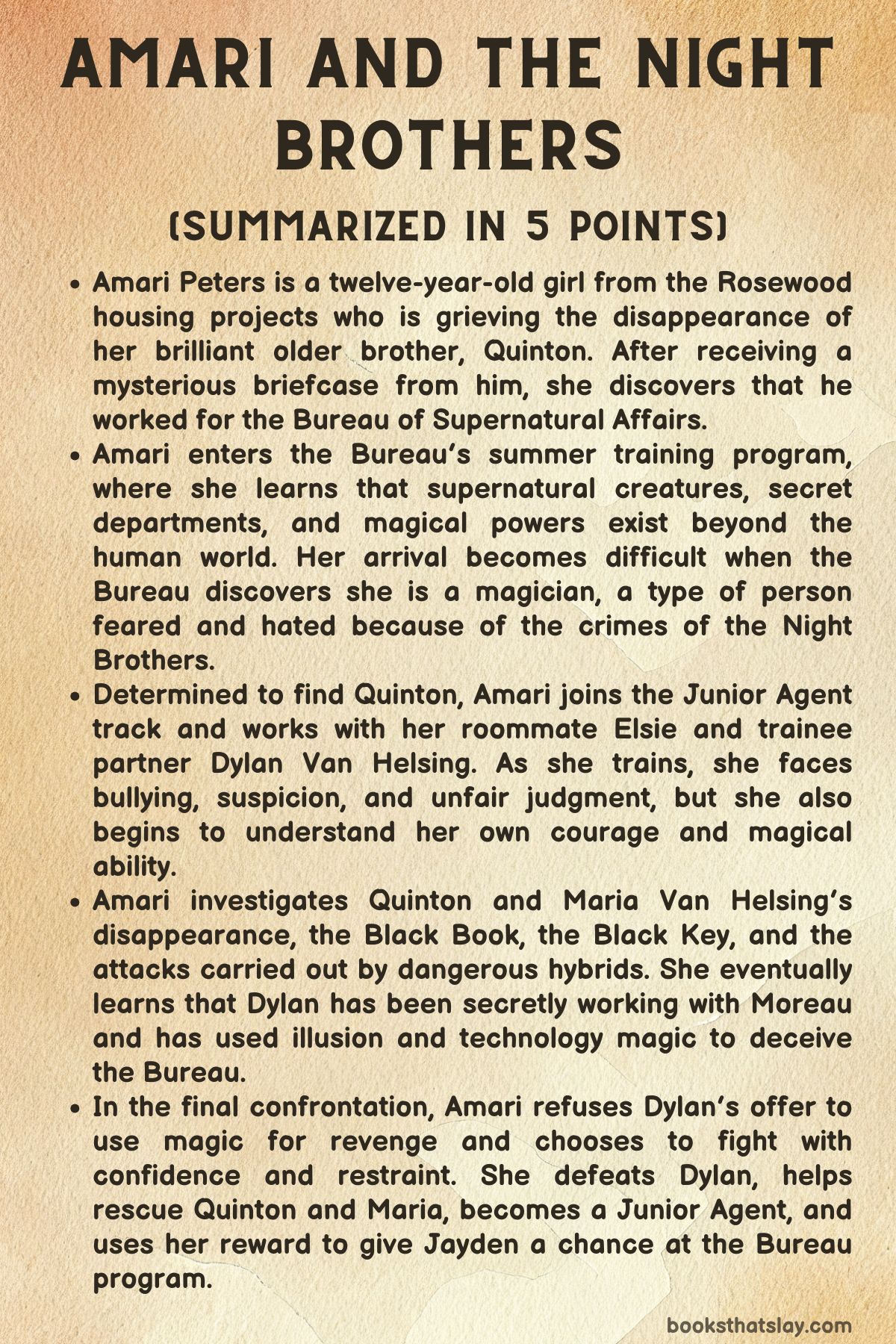 Amari and the Night Brothers Summary