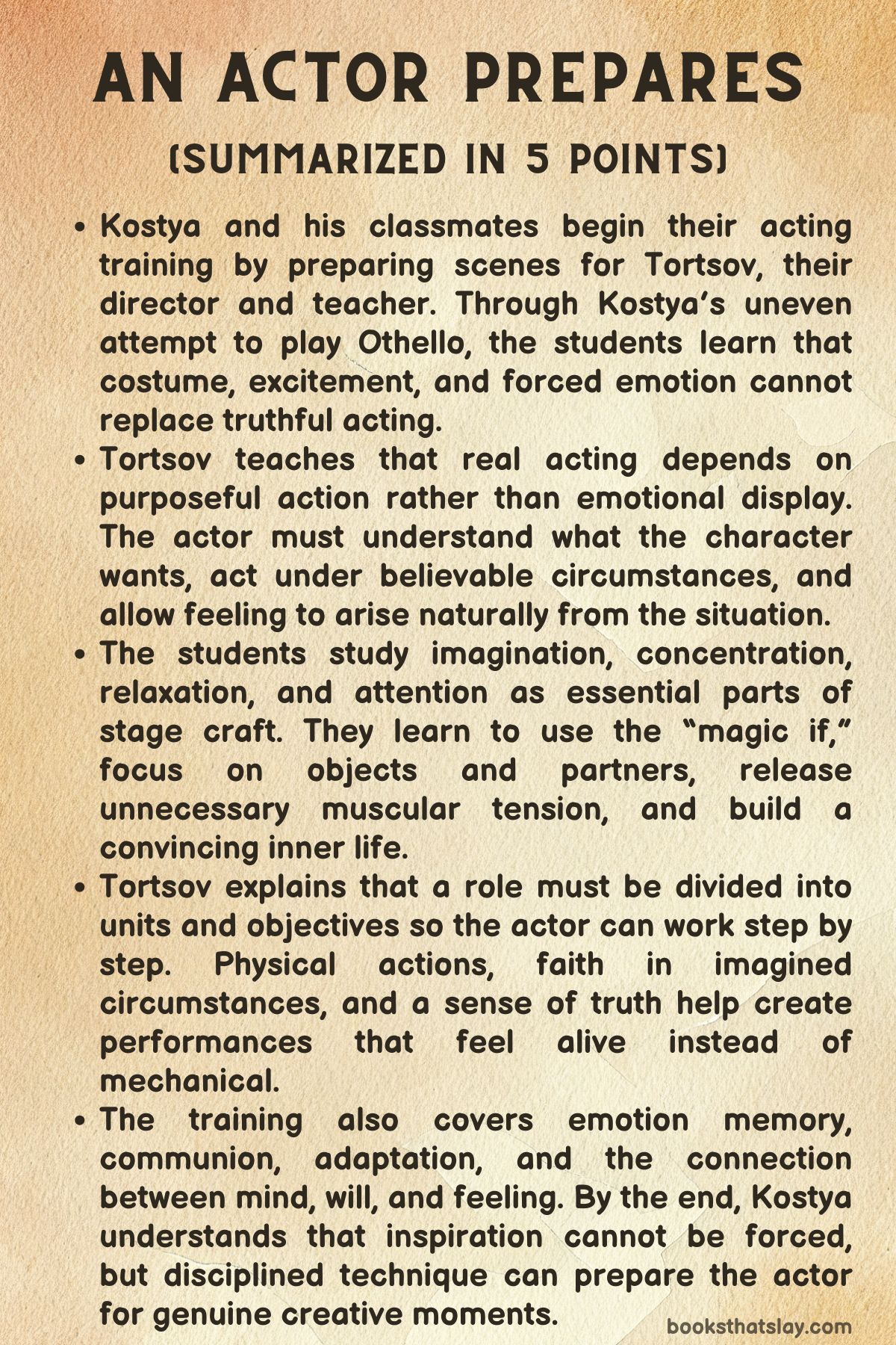 an actor prepares summary