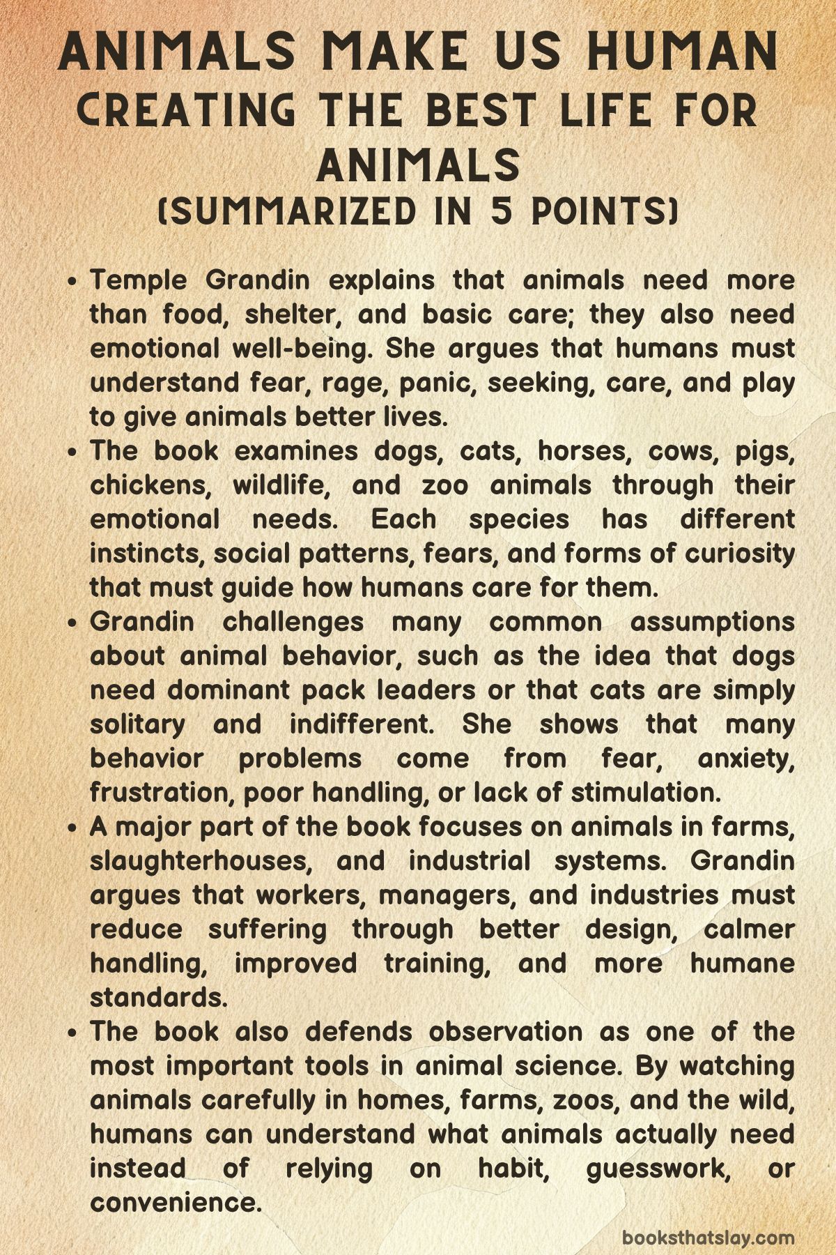 Animals Make Us Human Summary 