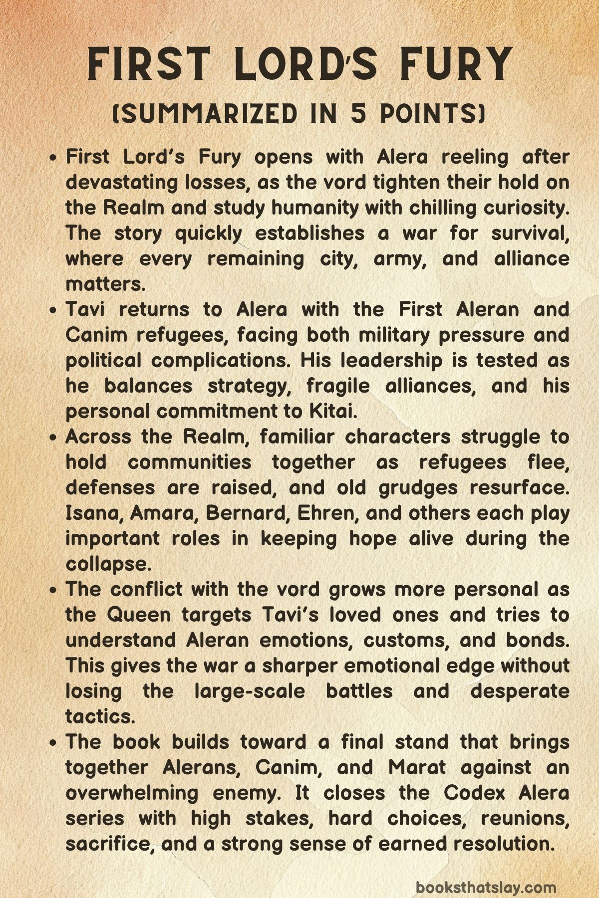 First Lord's Fury Summary