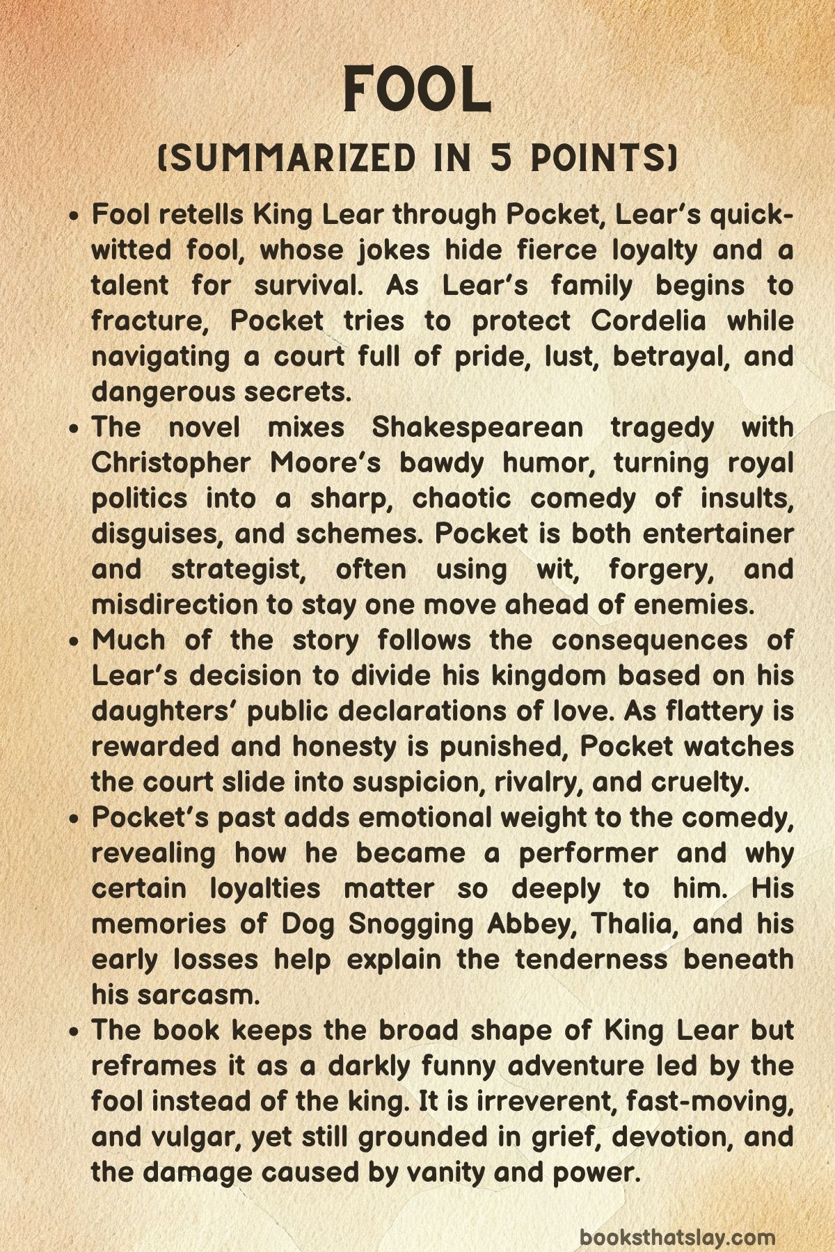 Fool by Christopher Moore Summary