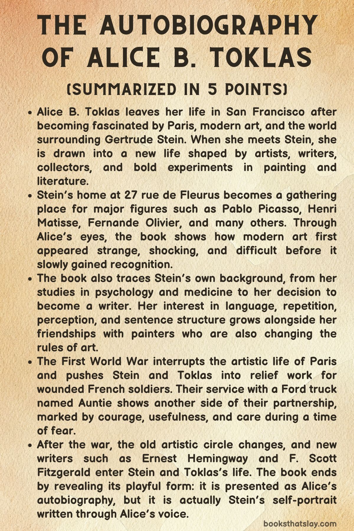 The Autobiography of Alice B. Toklas Summary