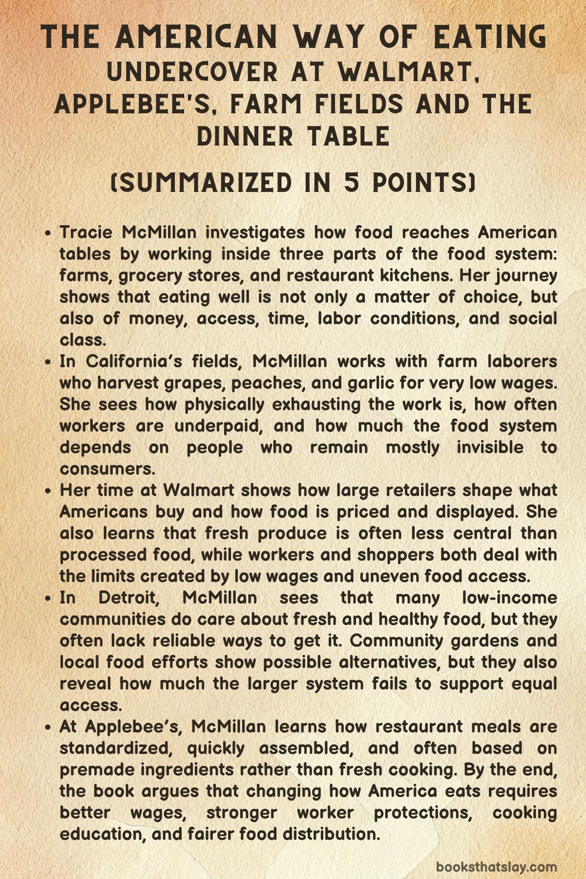 The American Way of Eating Summary