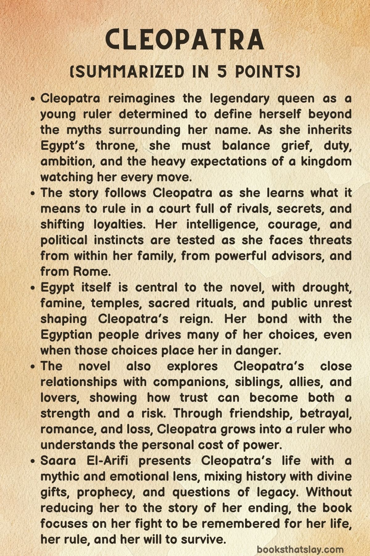 Cleopatra by Saara El-Arifi Summary