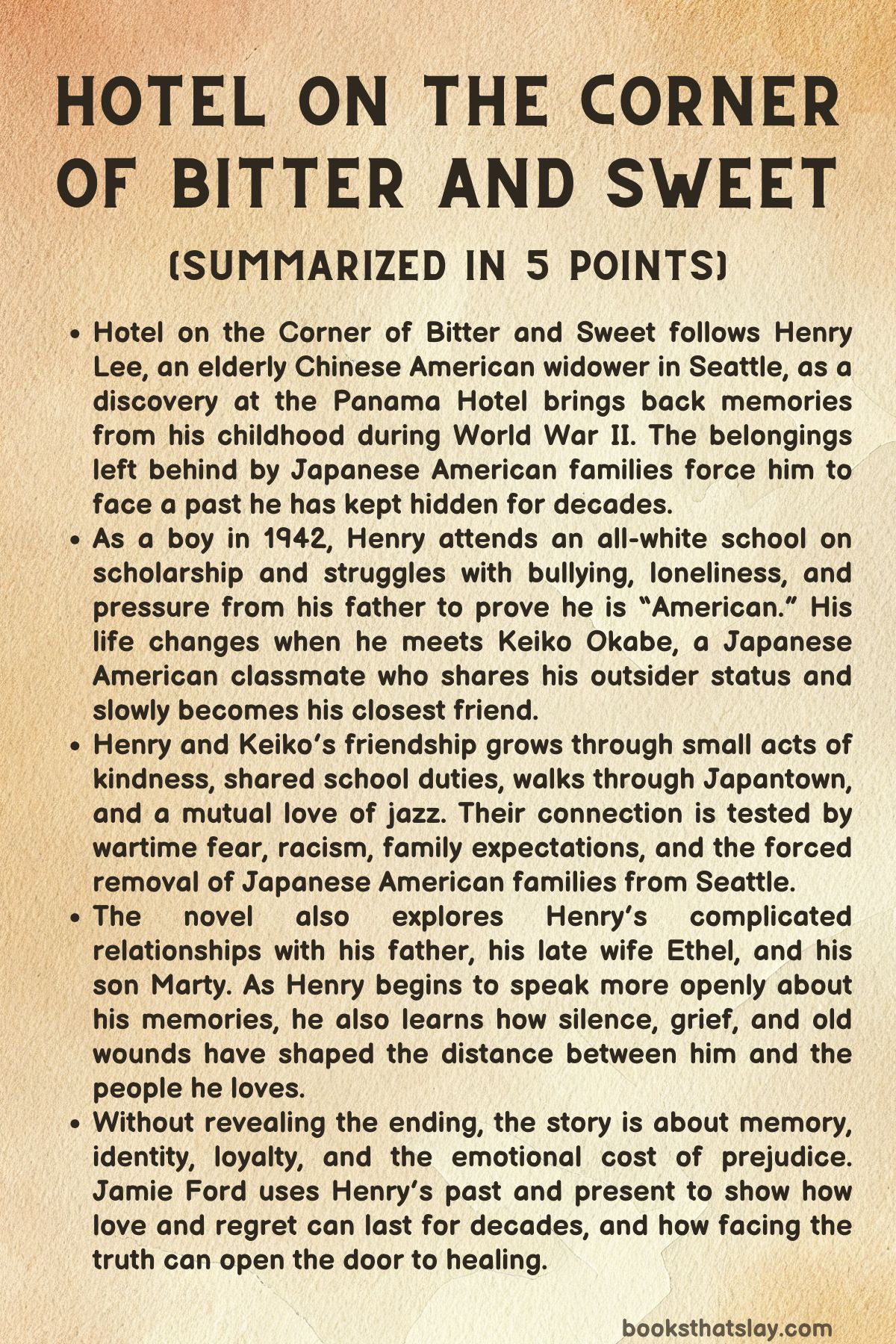 Hotel on the Corner of Bitter and Sweet Summary