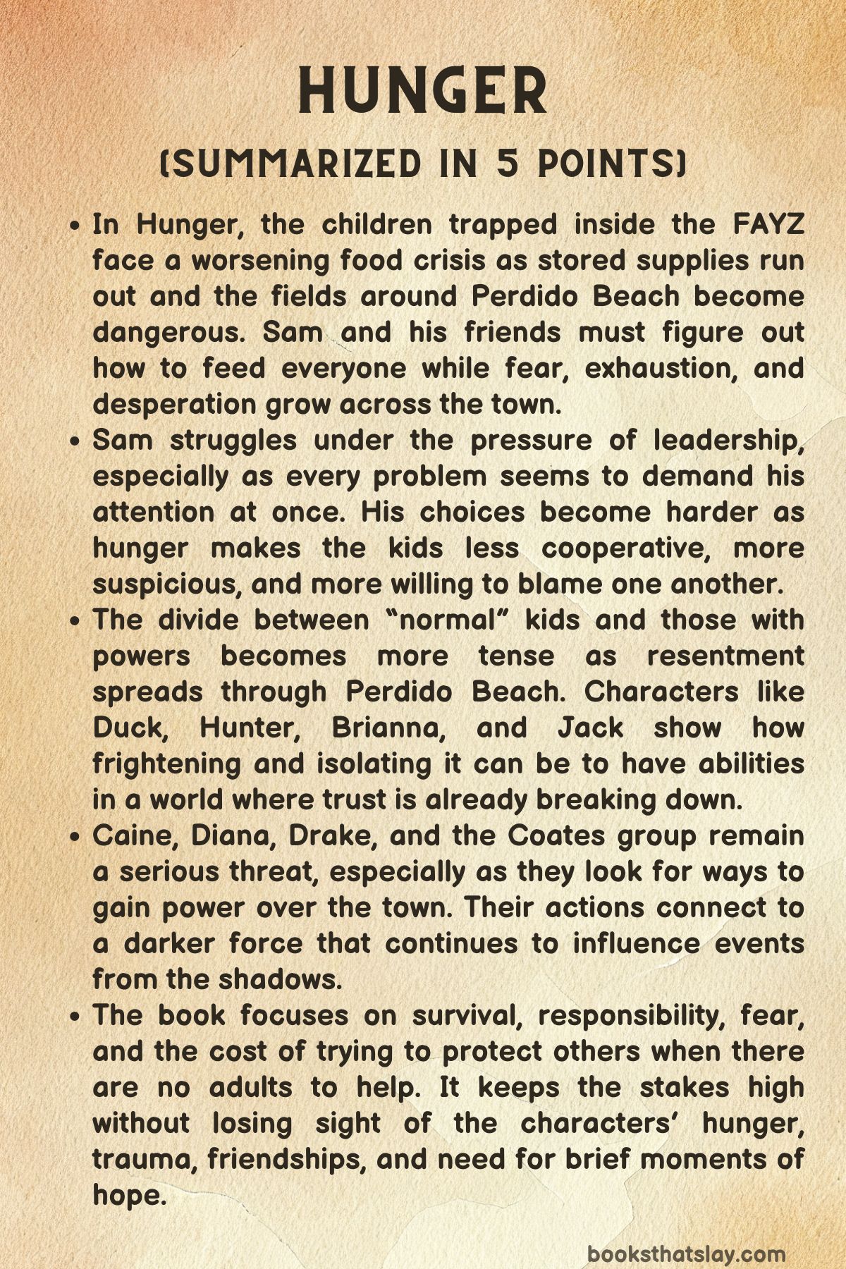 Hunger by Michael Grant Summary