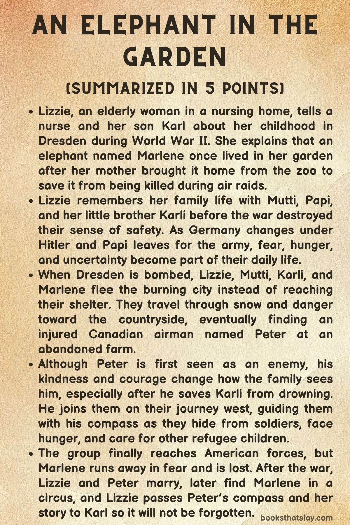 An Elephant in the Garden Summary
