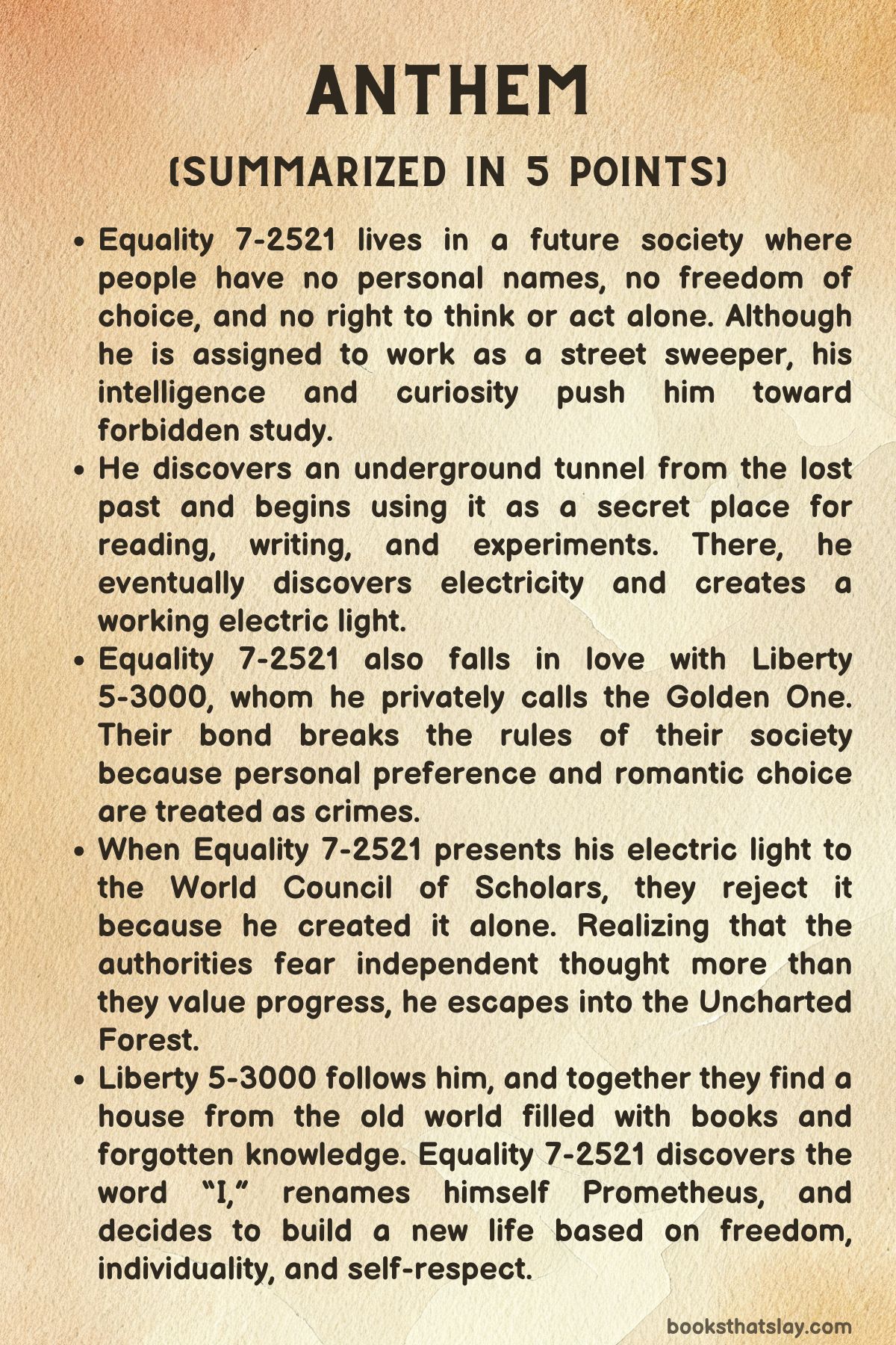 Anthem by Ayn Rand Summary