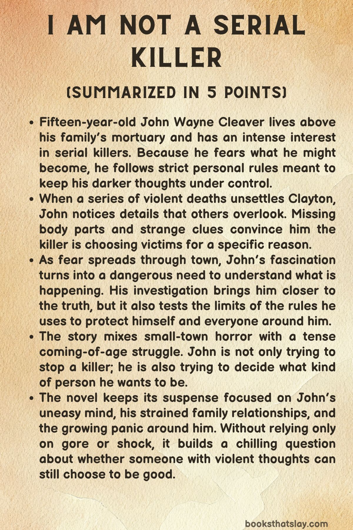 I am Not a Serial Killer Summary