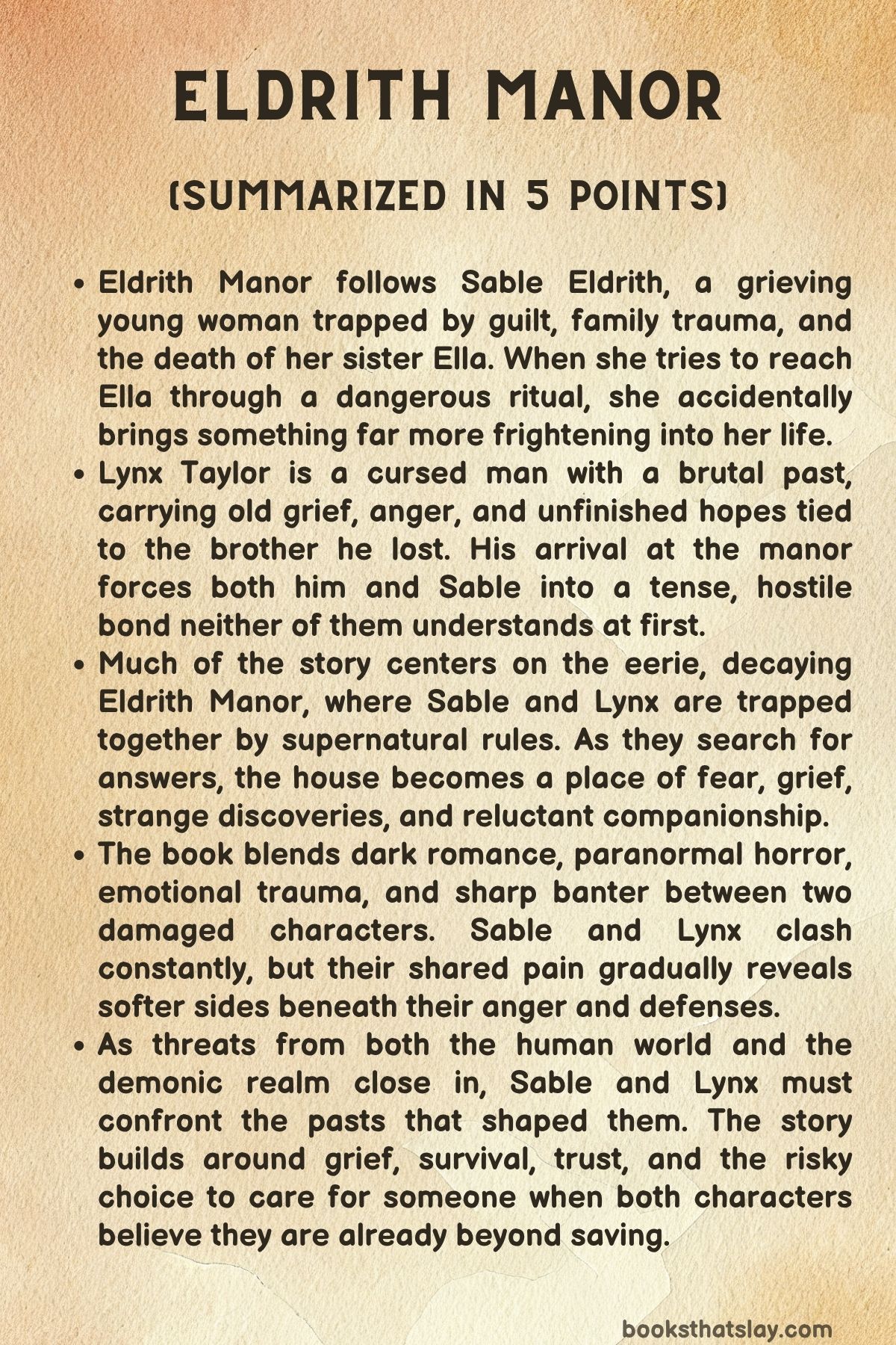 Eldrith Manor Summary