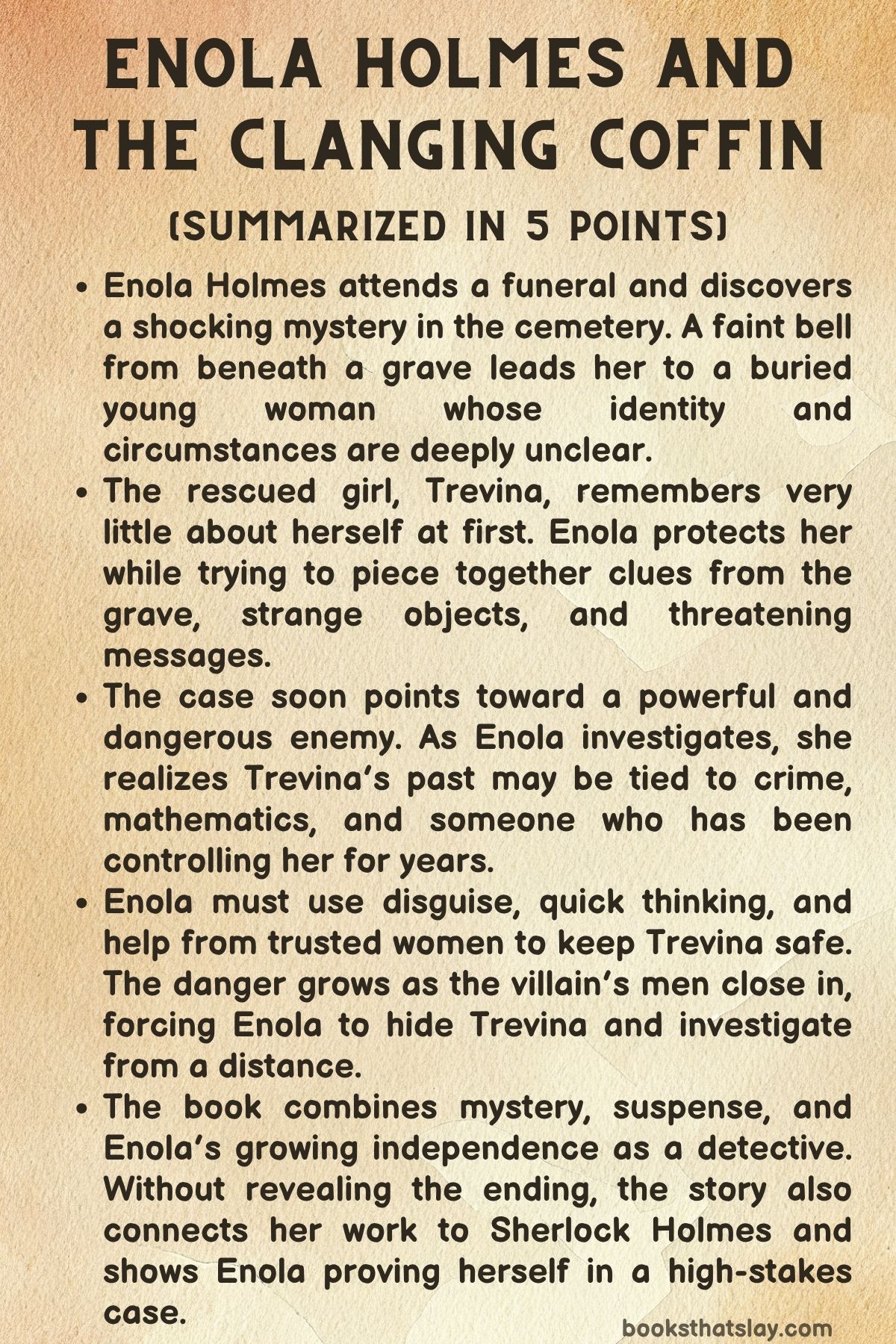 Enola Holmes and the Clanging Coffin Summary