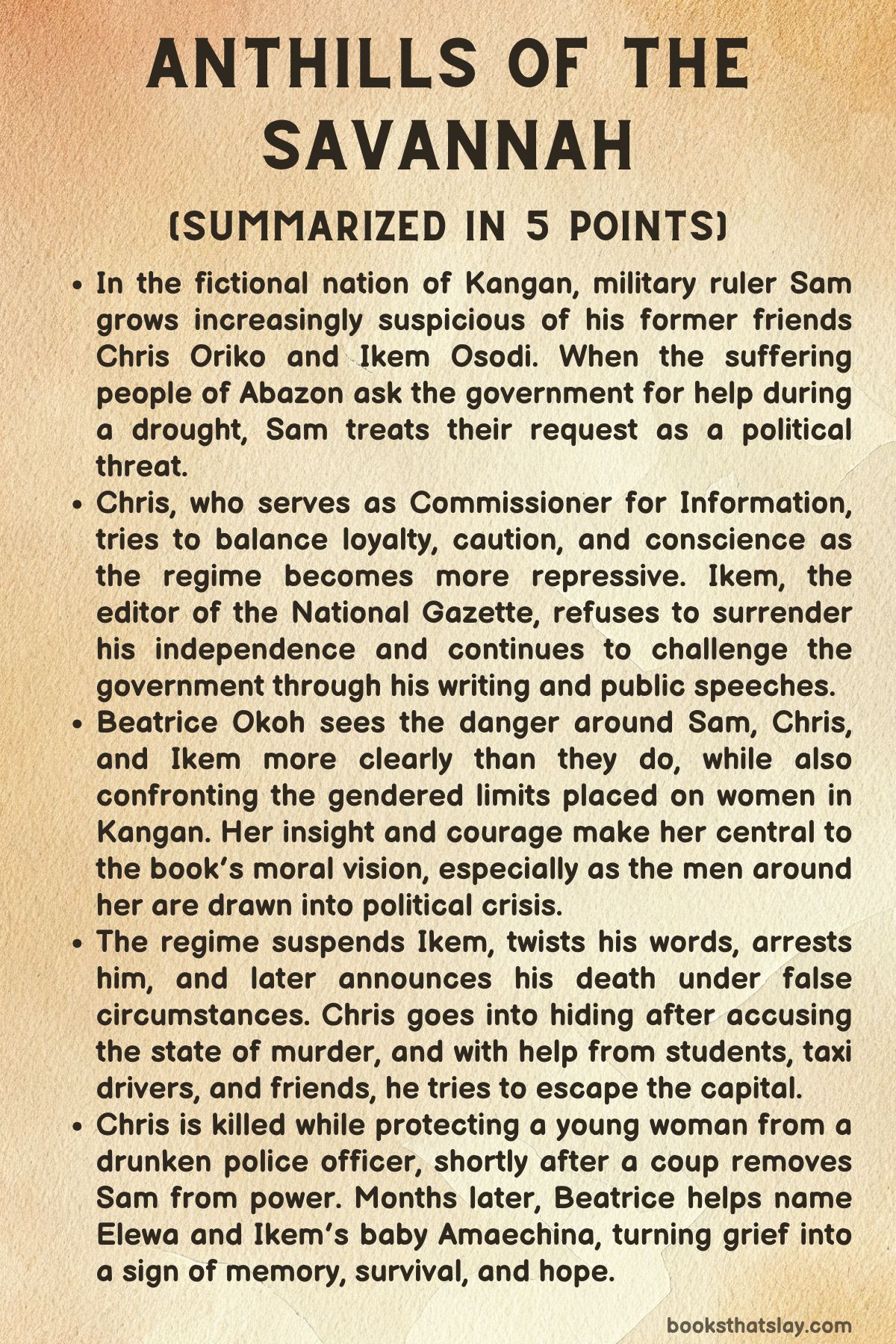 Anthills Of The Savannah Summary
