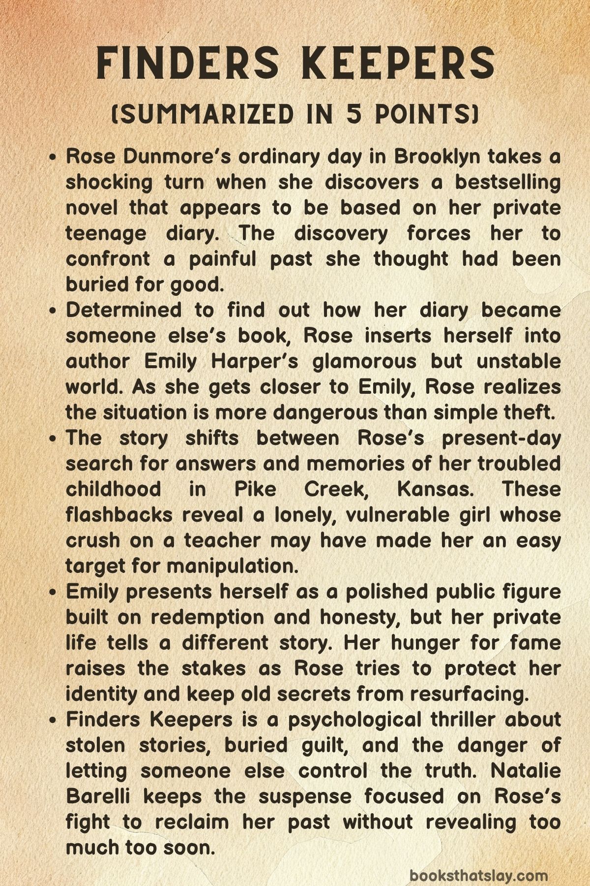 Finders Keepers by Natalie Barelli Summary