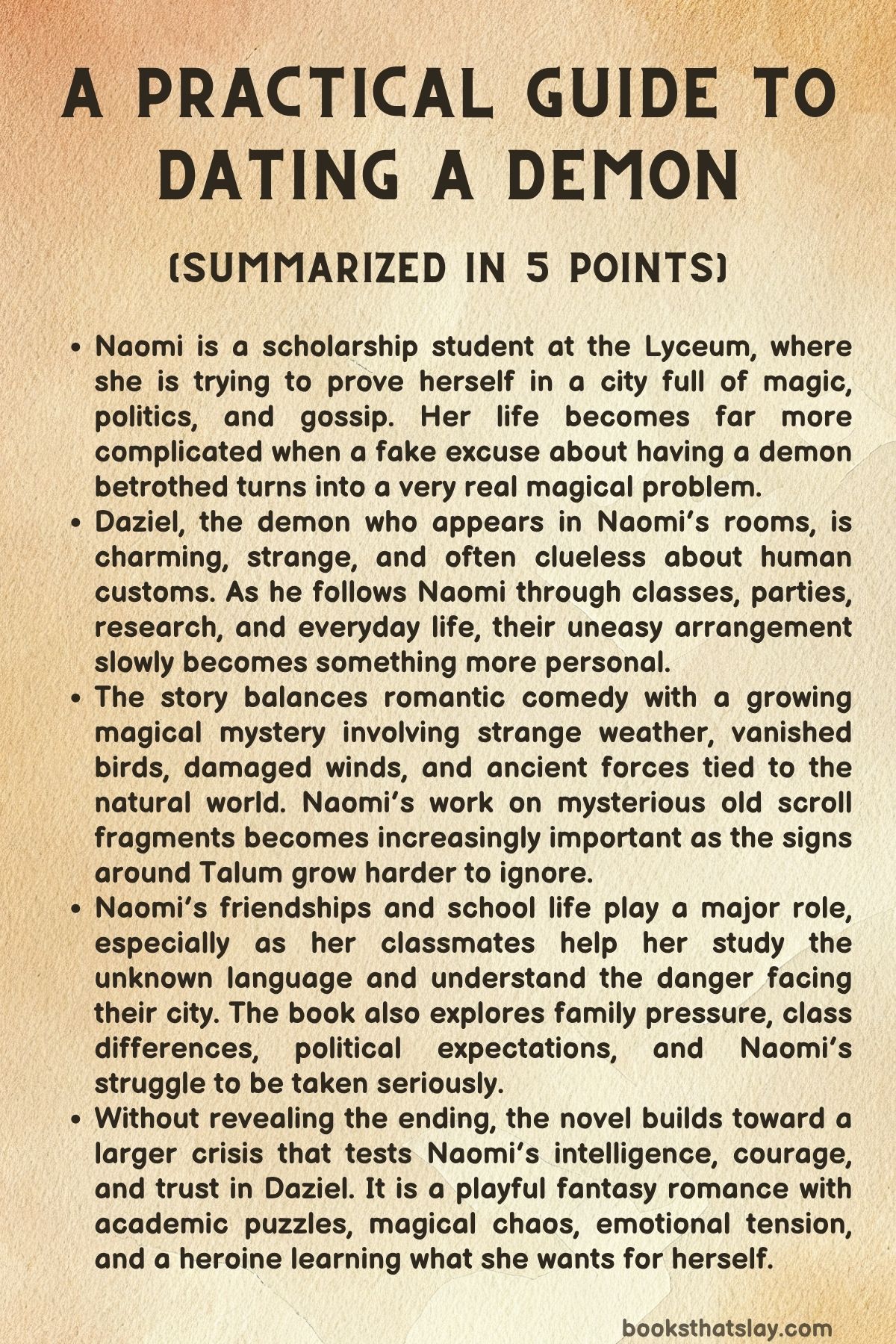 a practical guide to dating a demon summary