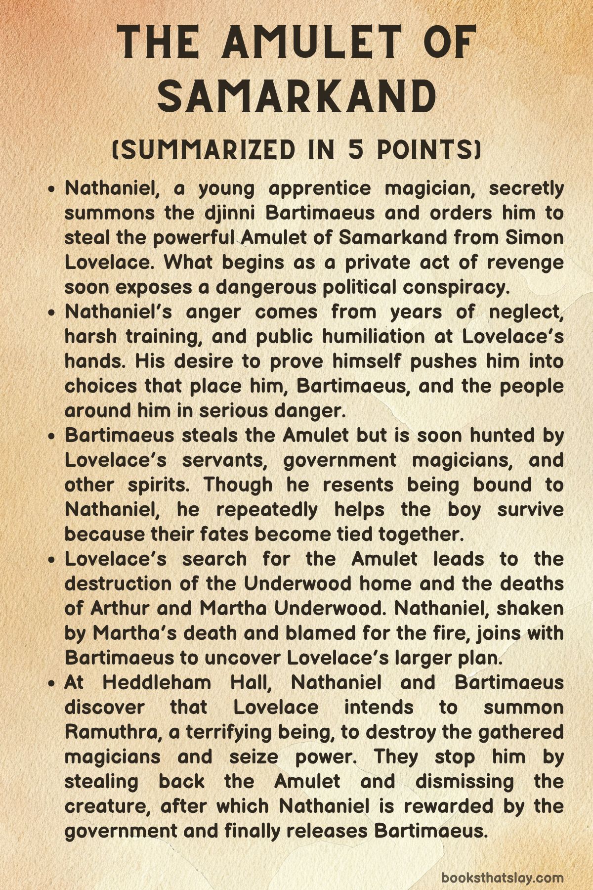 The Amulet of Samarkand Summary