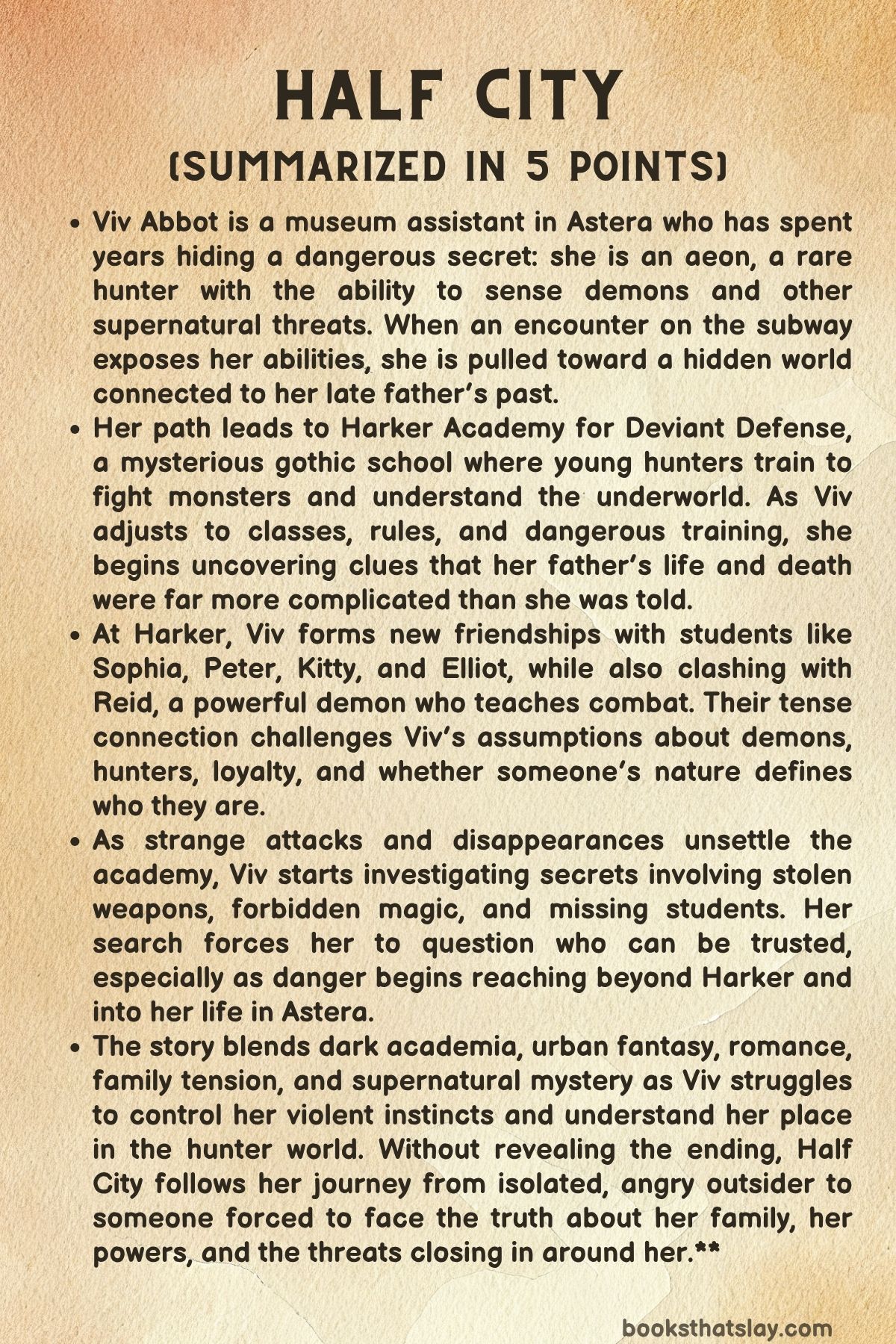 Half City by Kate Golden Summary