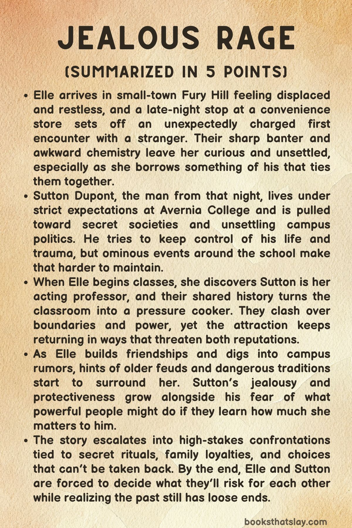 Jealous Rage Summary
