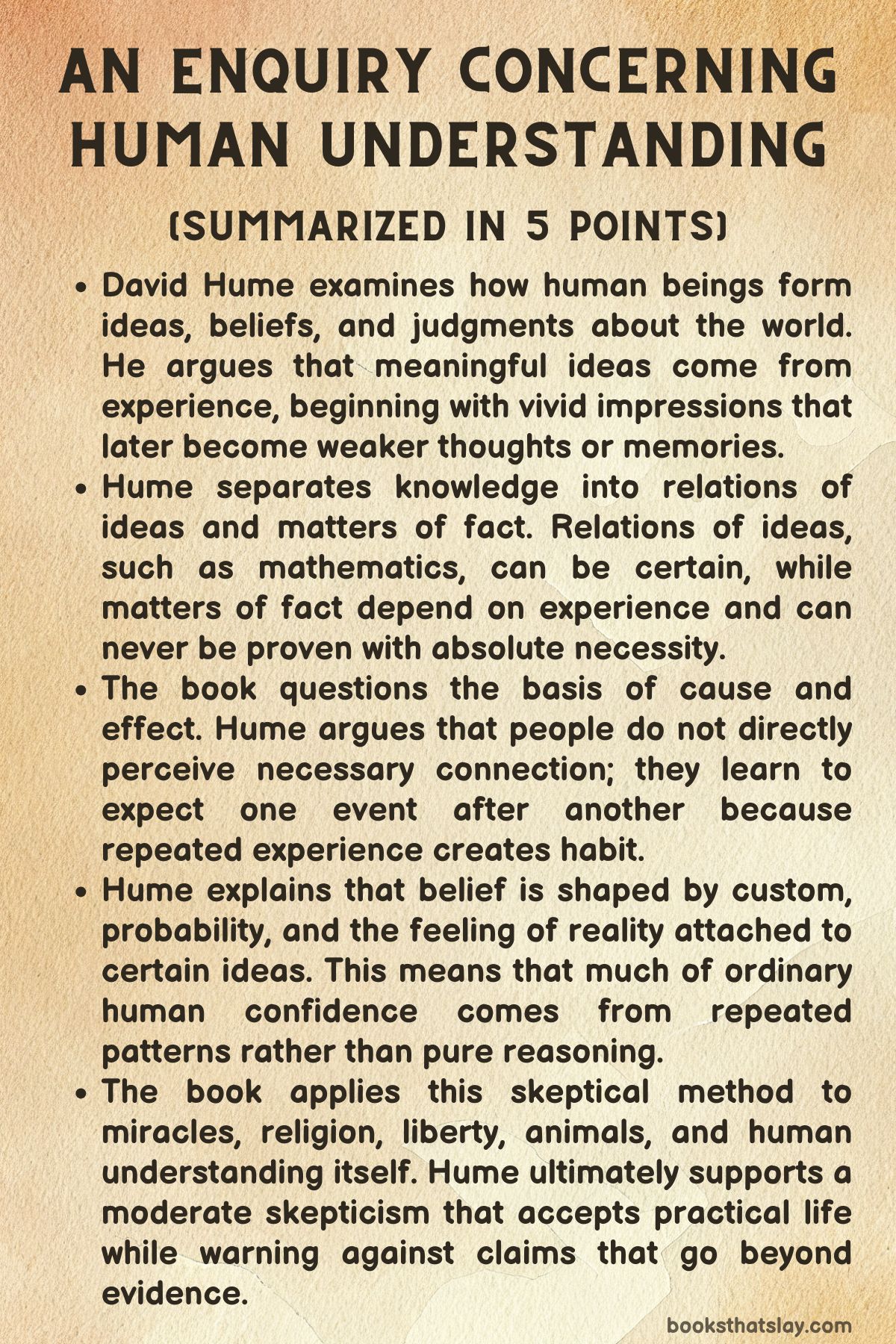 An Enquiry Concerning Human Understanding Summary 