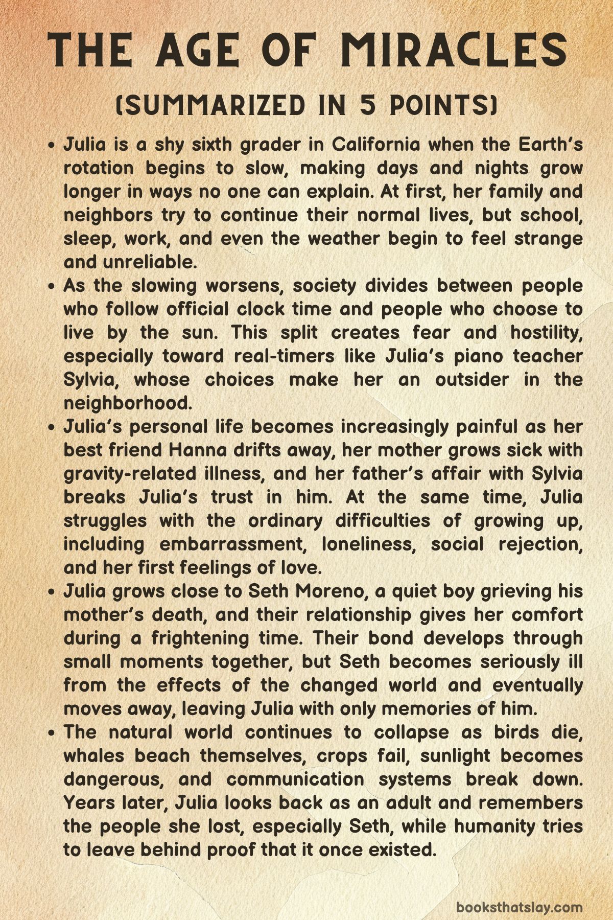 The Age of Miracles Summary