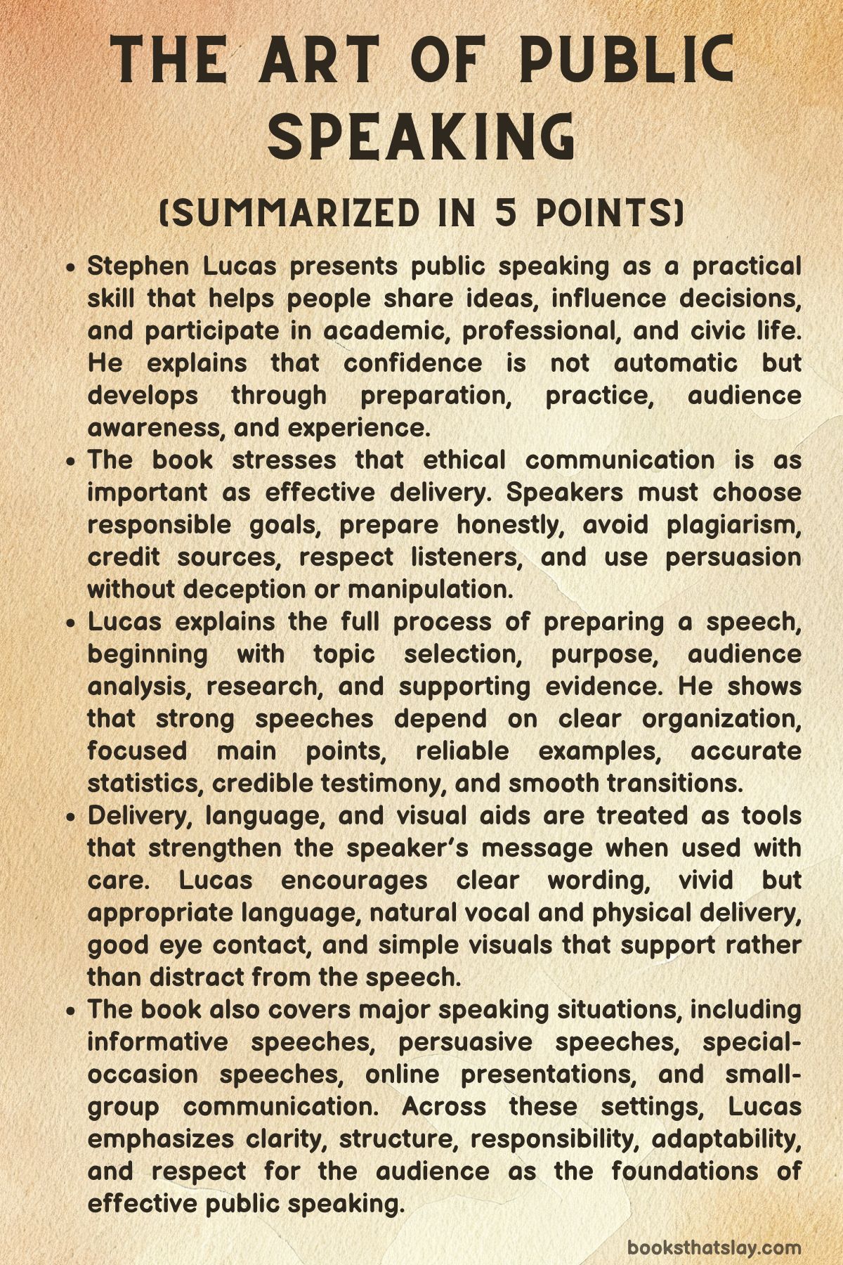 The Art of Public Speaking Summary