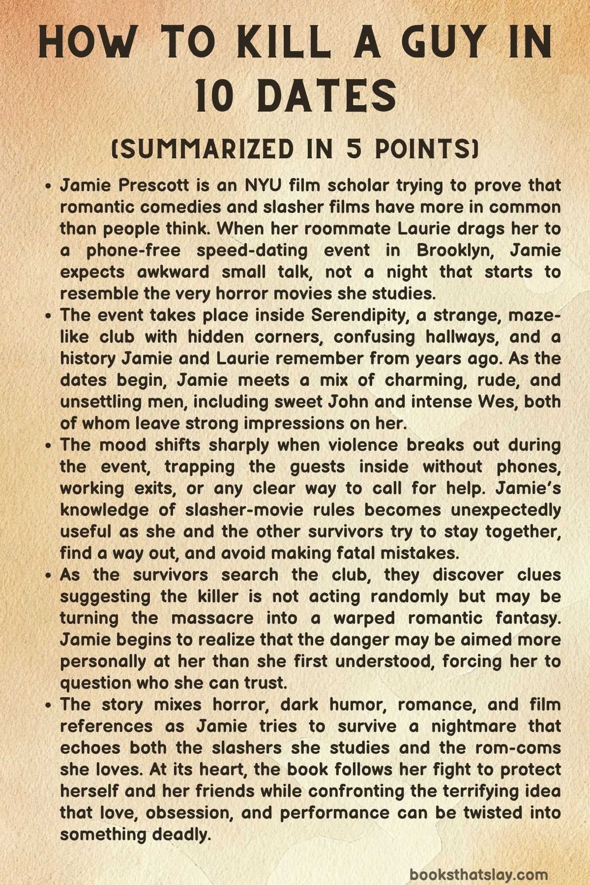 How to Kill a Guy in 10 Dates Summary